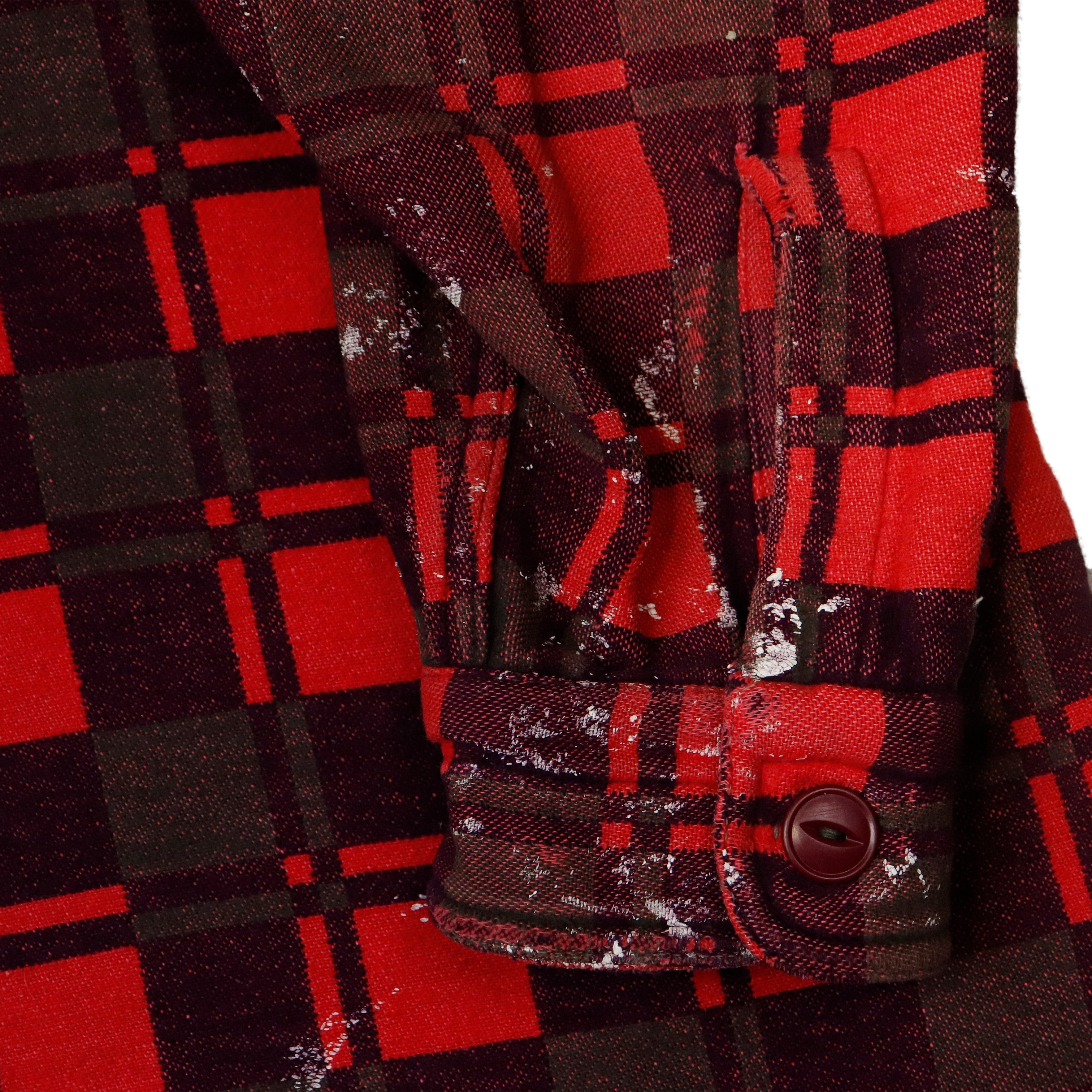Vintage 60s Champion Cotton Red Plaid Flannel Shirt Size L