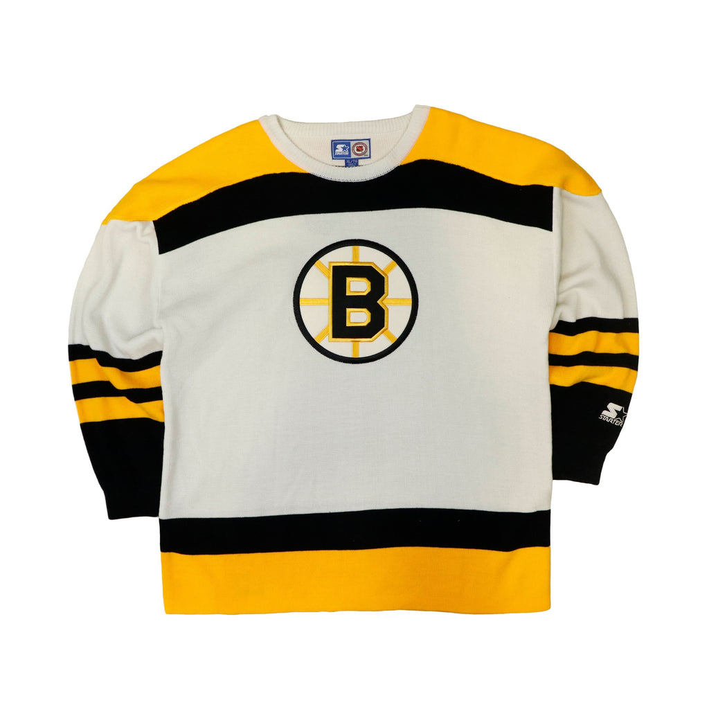 Vintage Starter Boston Bruins Hockey Knit Sweater Size XL 90s