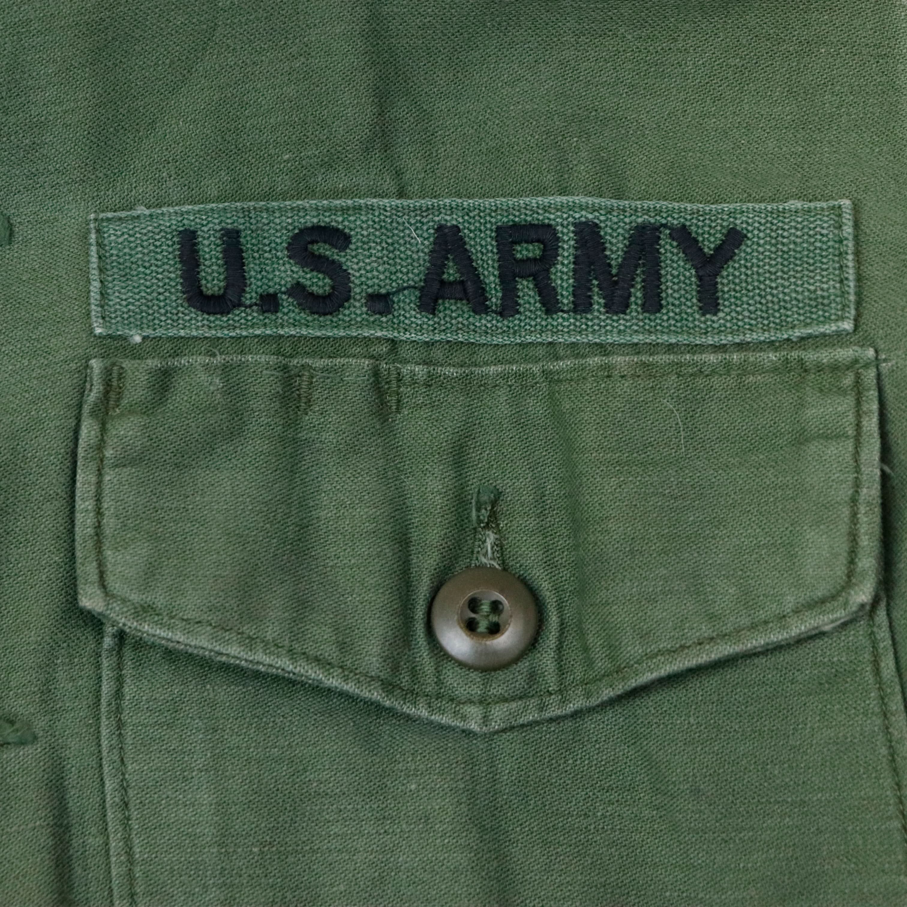 Vintage U.S. Army OG-107 Sateen Shirt Field Issue Size 15 1/2 x 33