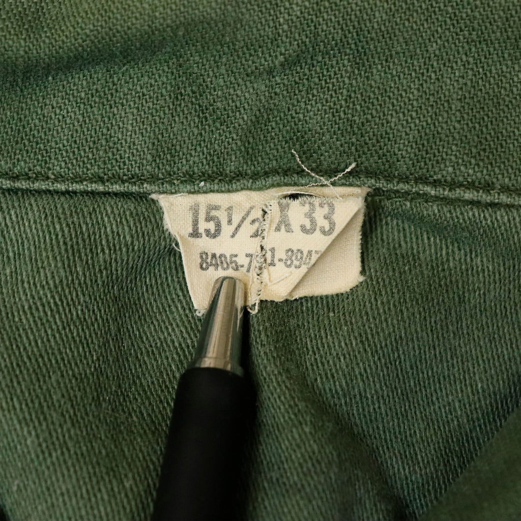 Vintage U.S. Army OG-107 Sateen Shirt Field Issue Size 15 1/2 x 33