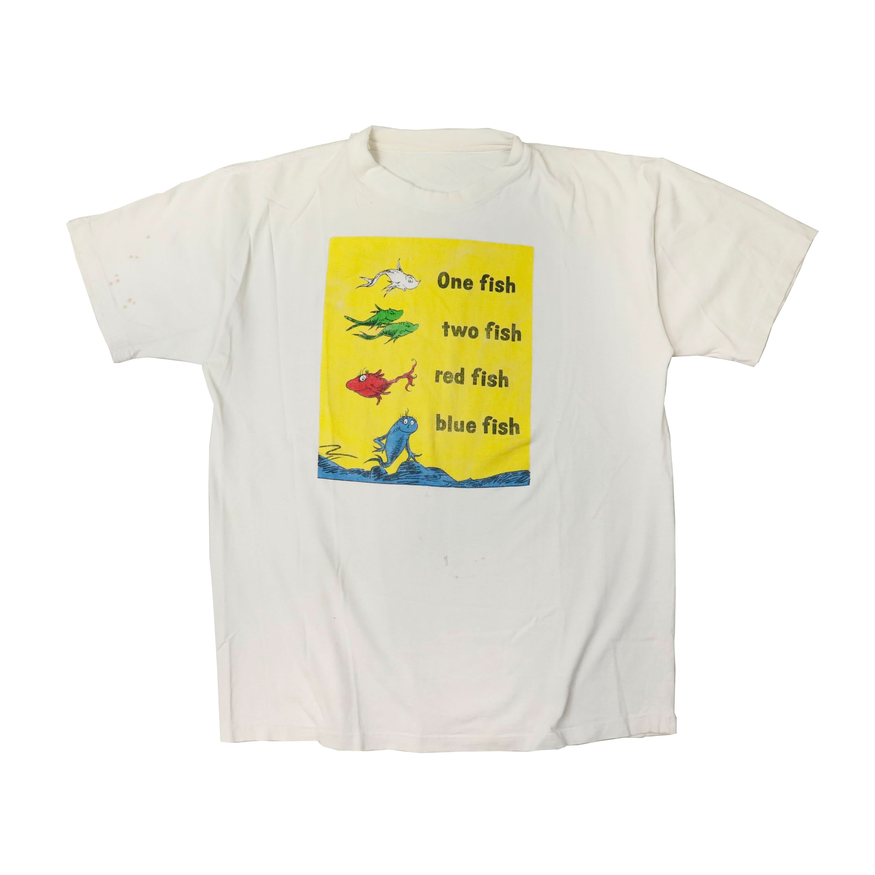 Vintage Dr. Seuss One Fish Two Fish Graphic T-Shirt Size N/A