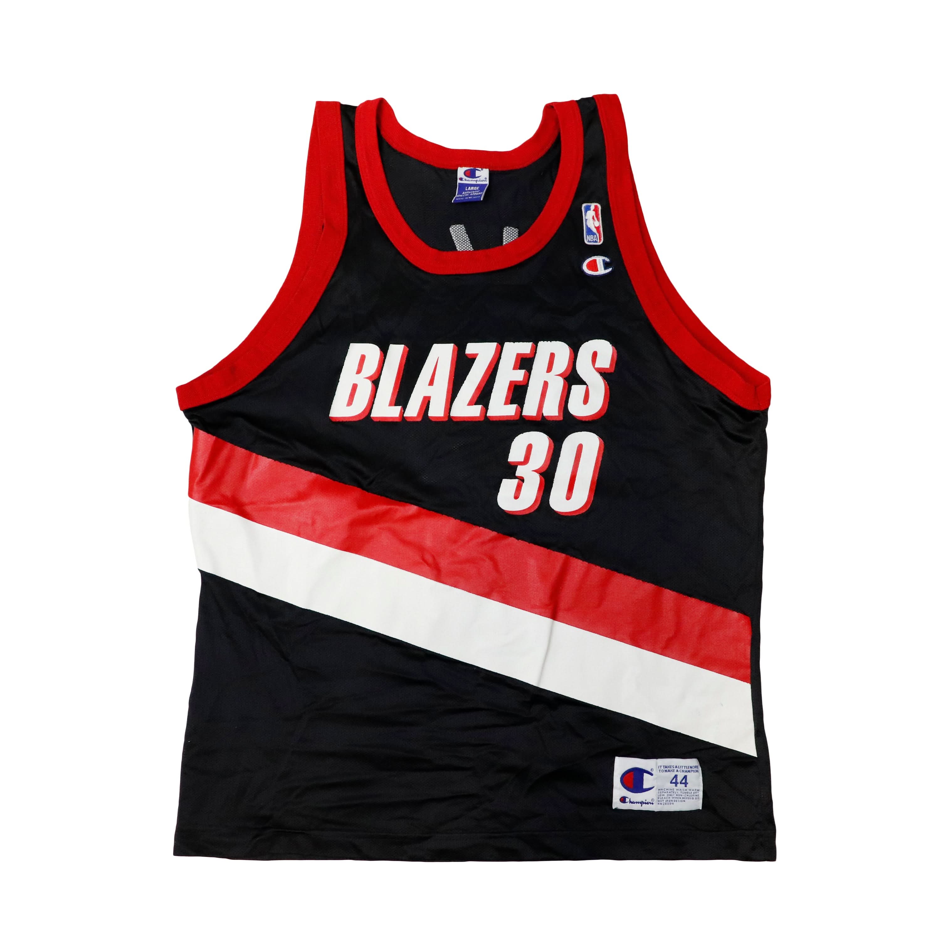 Vintage Champion Blazers Wallace 30 Mesh Basketball Jersey Size L