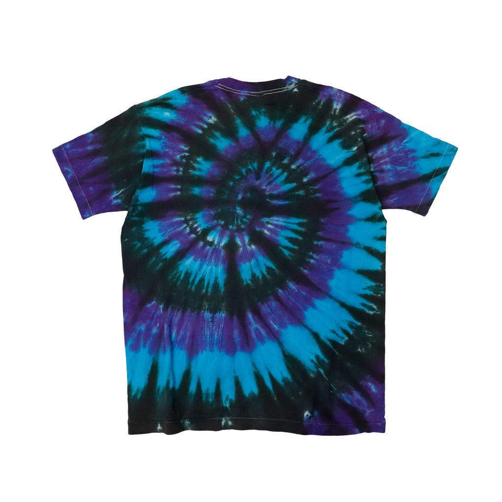 Vintage 1990 Liquid Blue Dancing Skeletons Tie-Dye T-Shirt Size XL