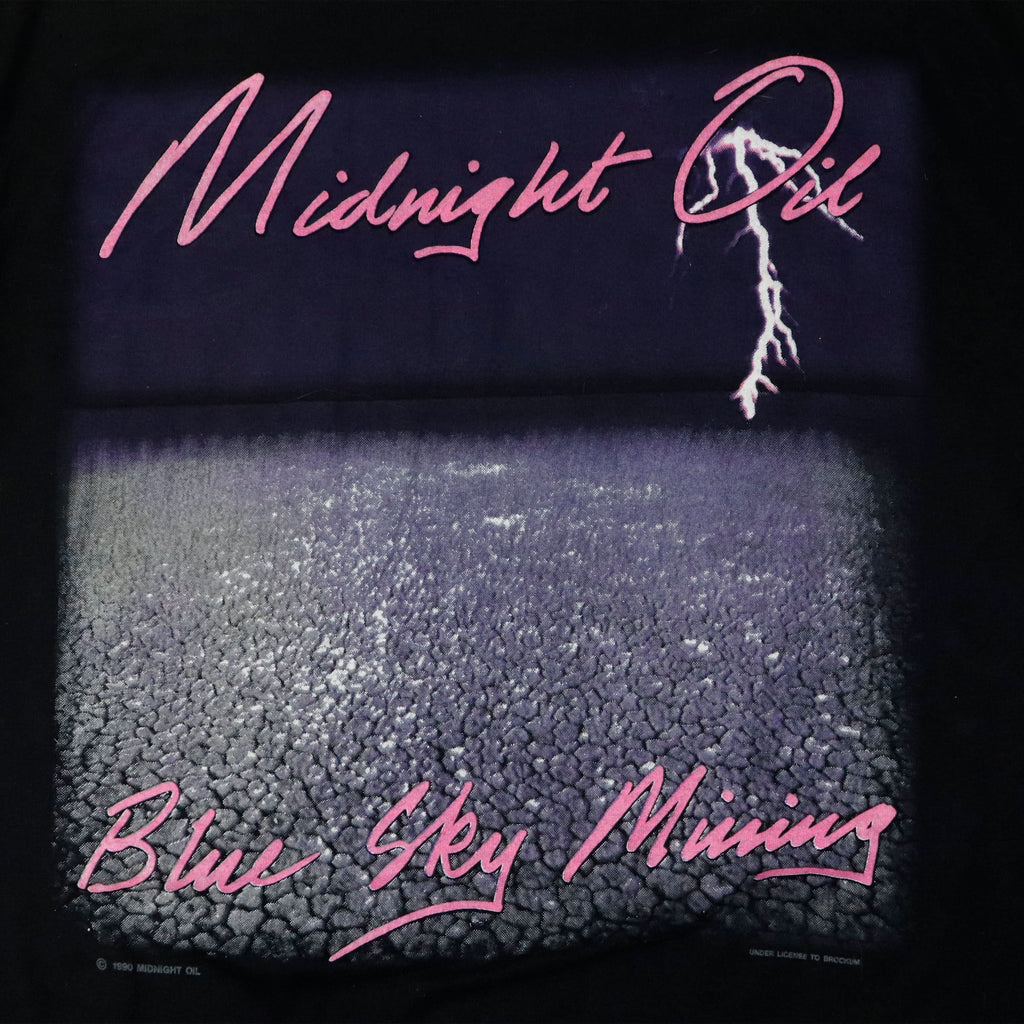 Vintage 1990 Brockum Midnight Oil Blue Sky Mining Graphic T-Shirt Size L