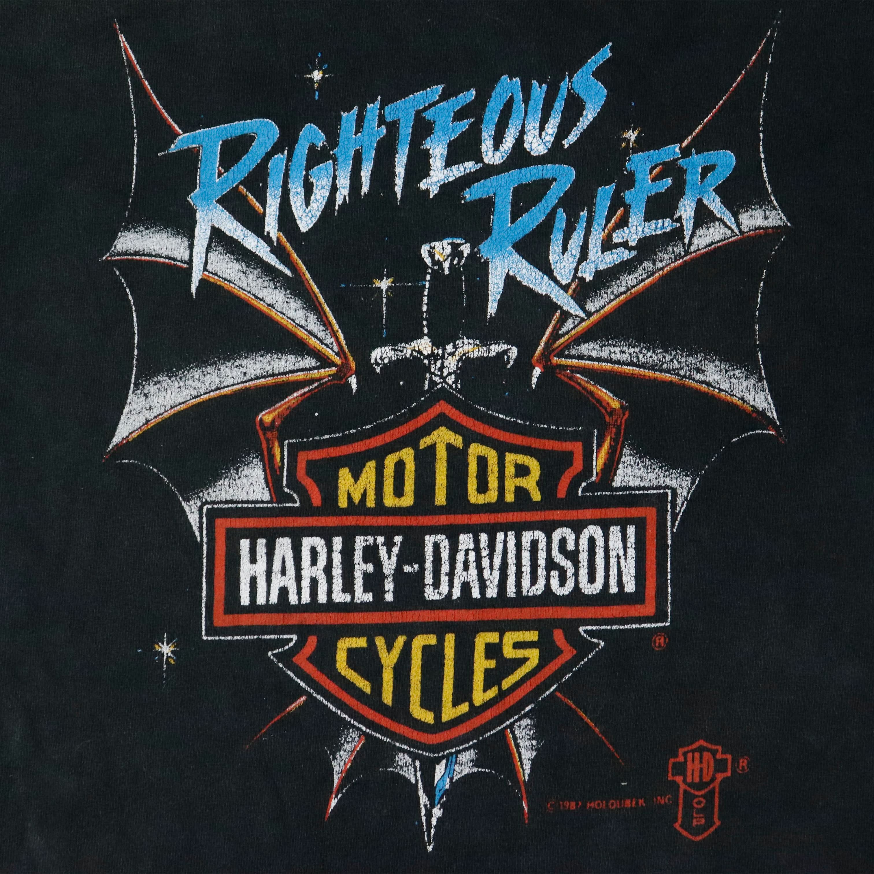 Vintage Harley-Davidson Righteous Ruler Graphic T-Shirt Size L 90s