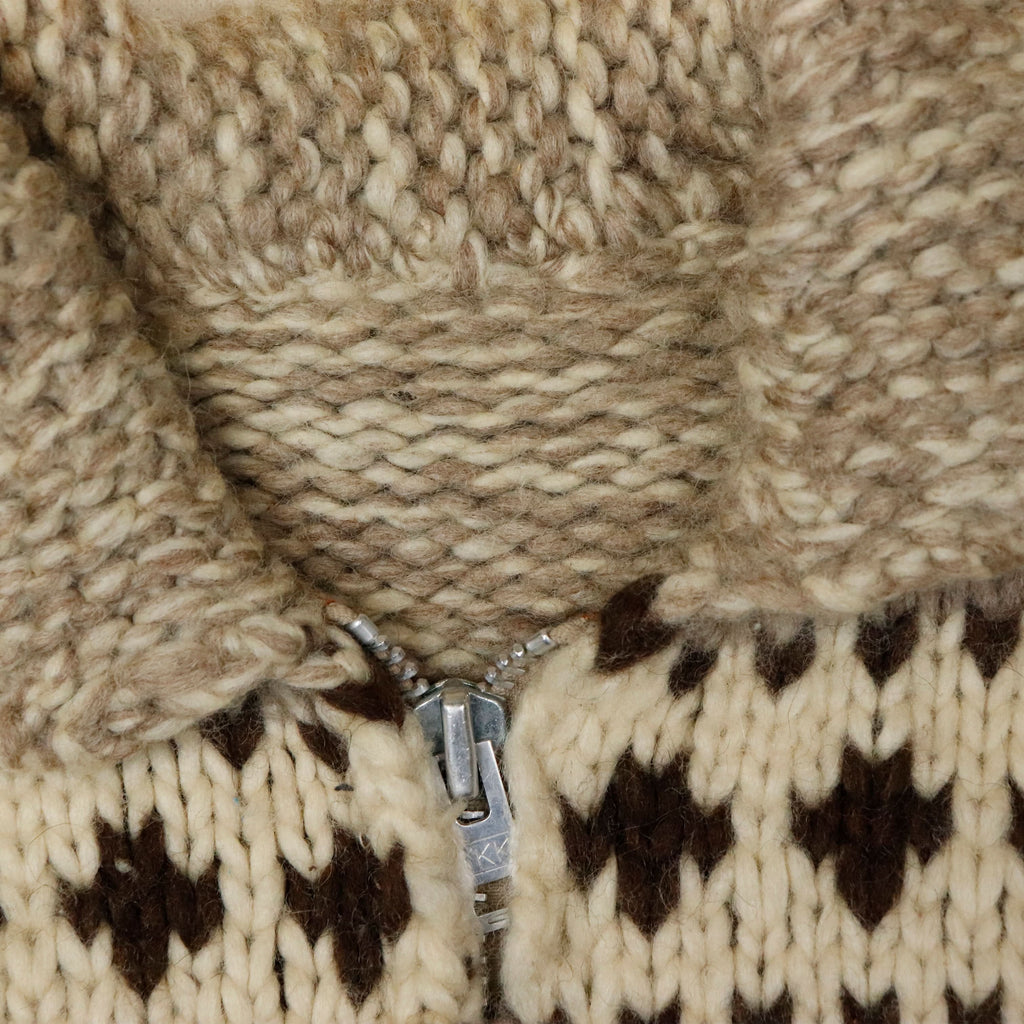 Vintage Hand Knit Cowichan Zip Sweater Size N/A
