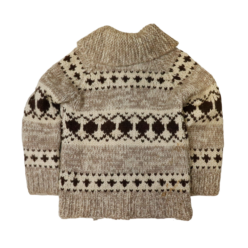 Vintage Hand Knit Cowichan Zip Sweater Size N/A