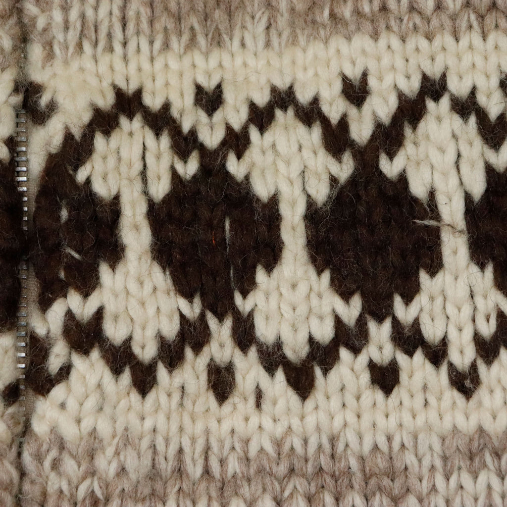 Vintage Hand Knit Cowichan Zip Sweater Size N/A