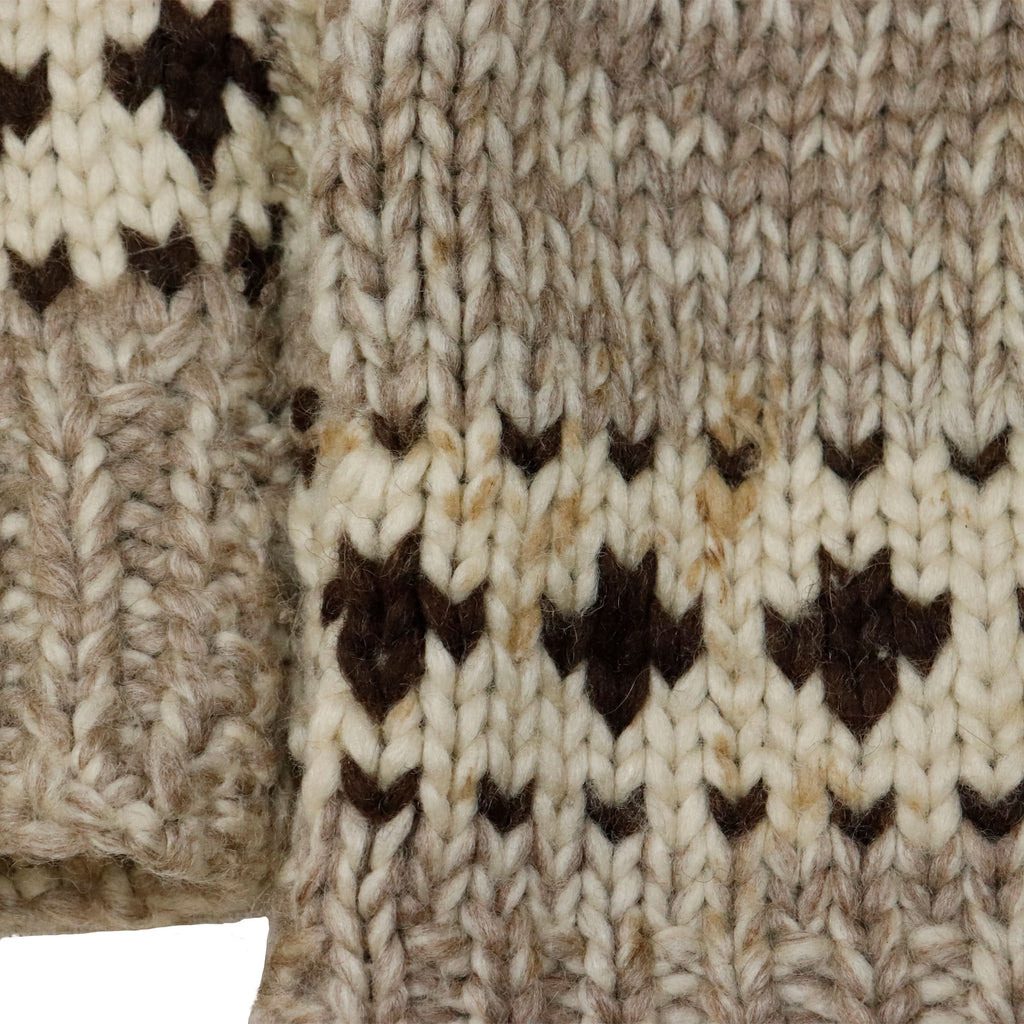 Vintage Hand Knit Cowichan Zip Sweater Size N/A