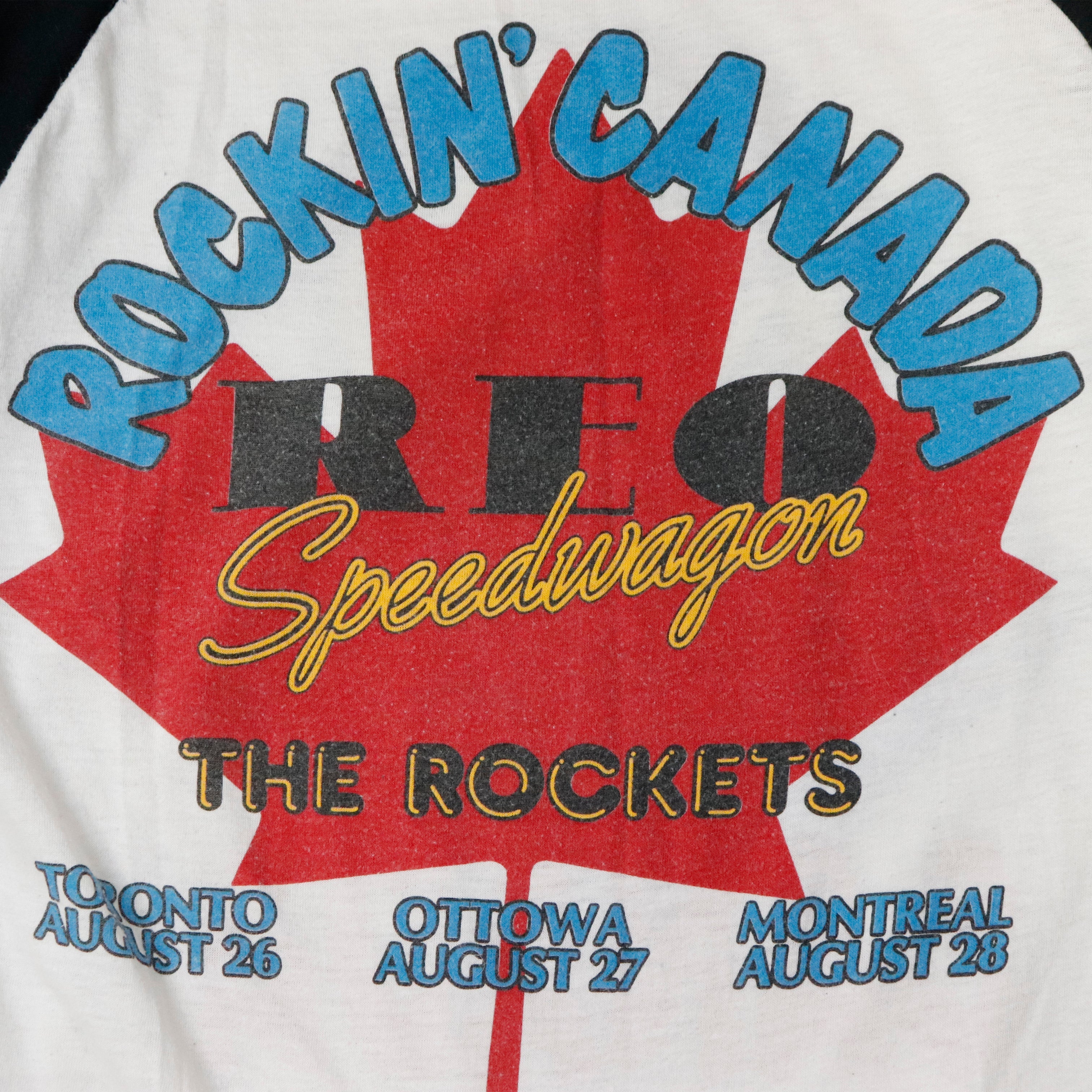 Vintage REO Speedwagon Live in Canada Raglan T-Shirt Size M