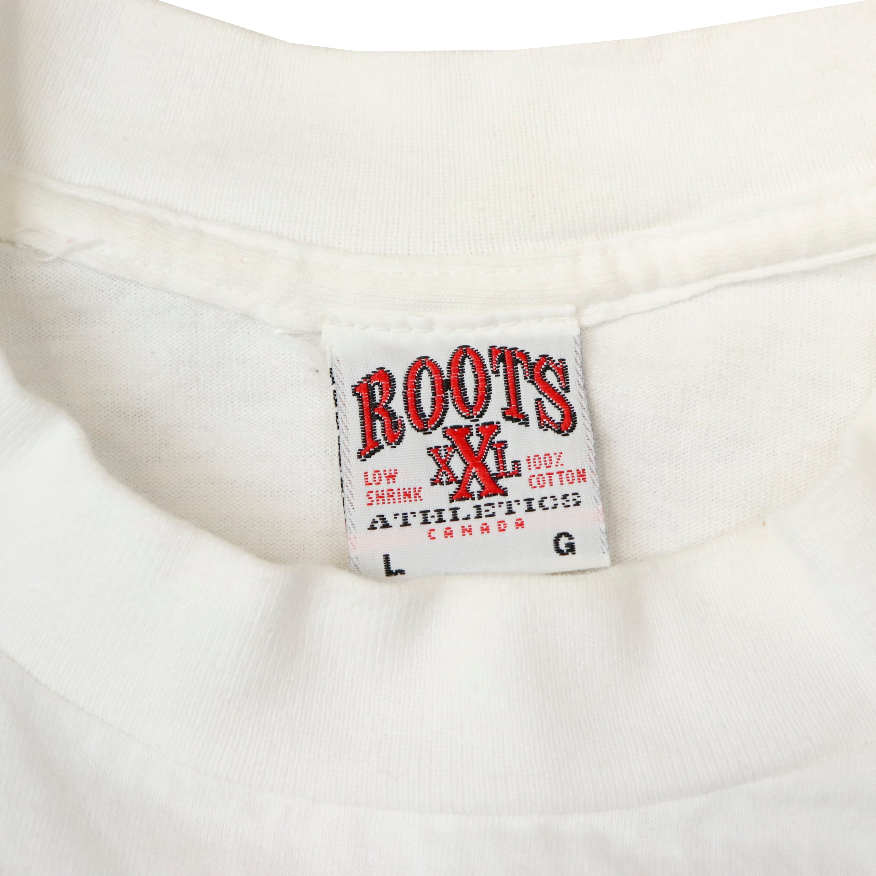 Vintage 1992 Roots Street Athletics Winged Torch Graphic T-Shirt Size L