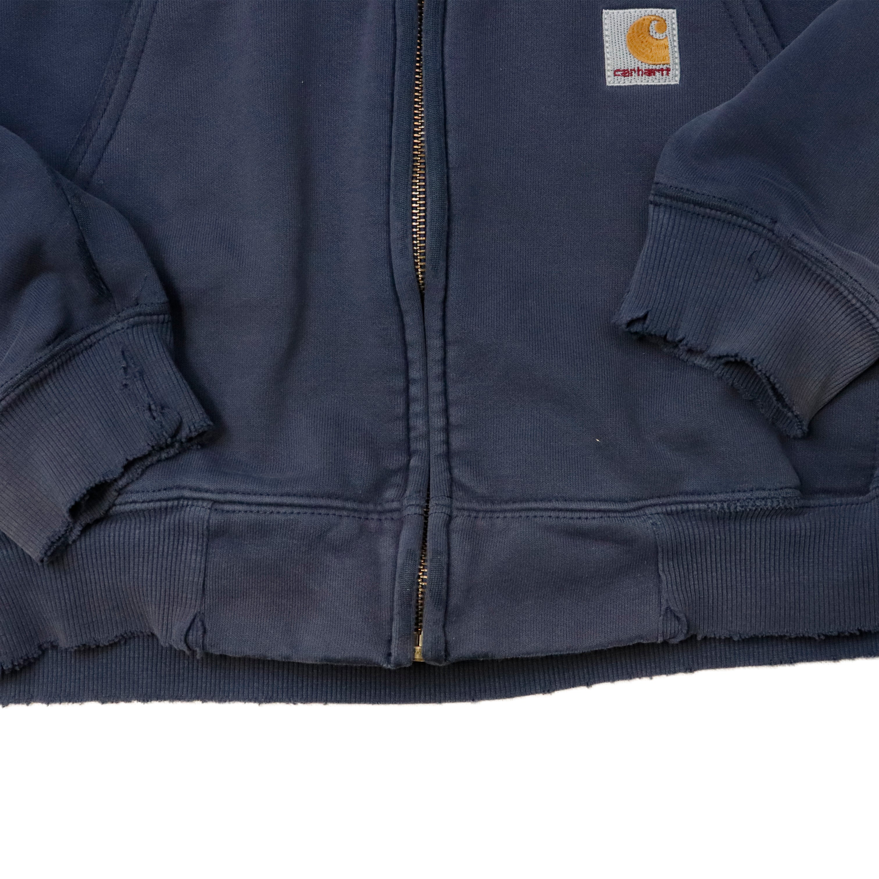 Vintage Carhartt Distressed Zip-Up Hoodie Size L