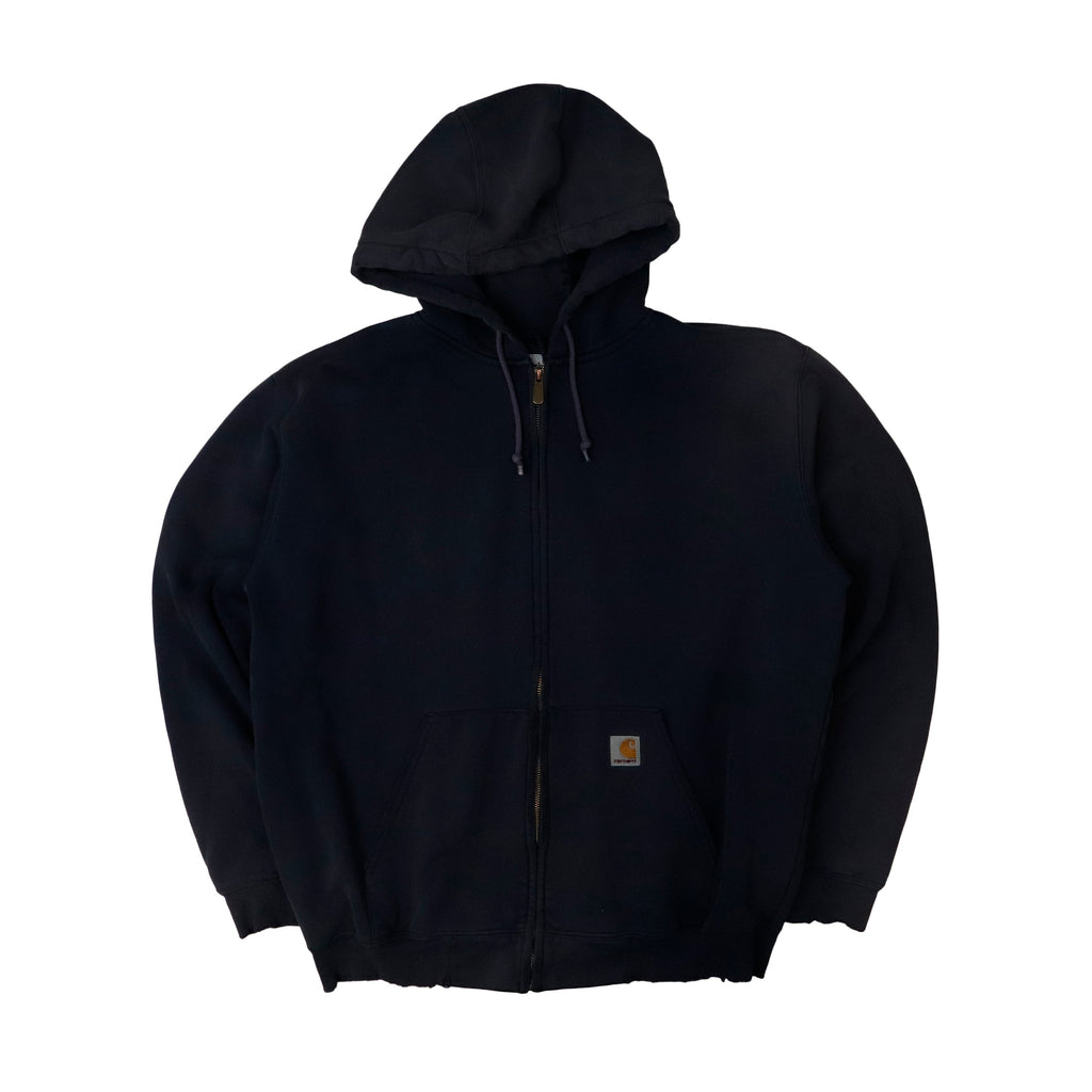 Vintage Carhartt Distressed Zip-Up Hoodie Size L