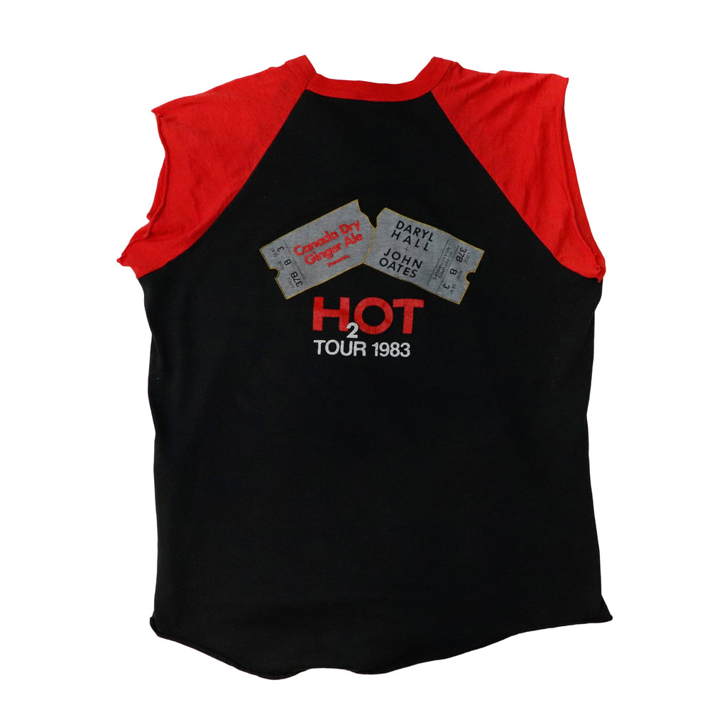 Vintage 1983 Hall & Oates H2O Raglan Sleeve Graphic T-Shirt Size L cut sleeves