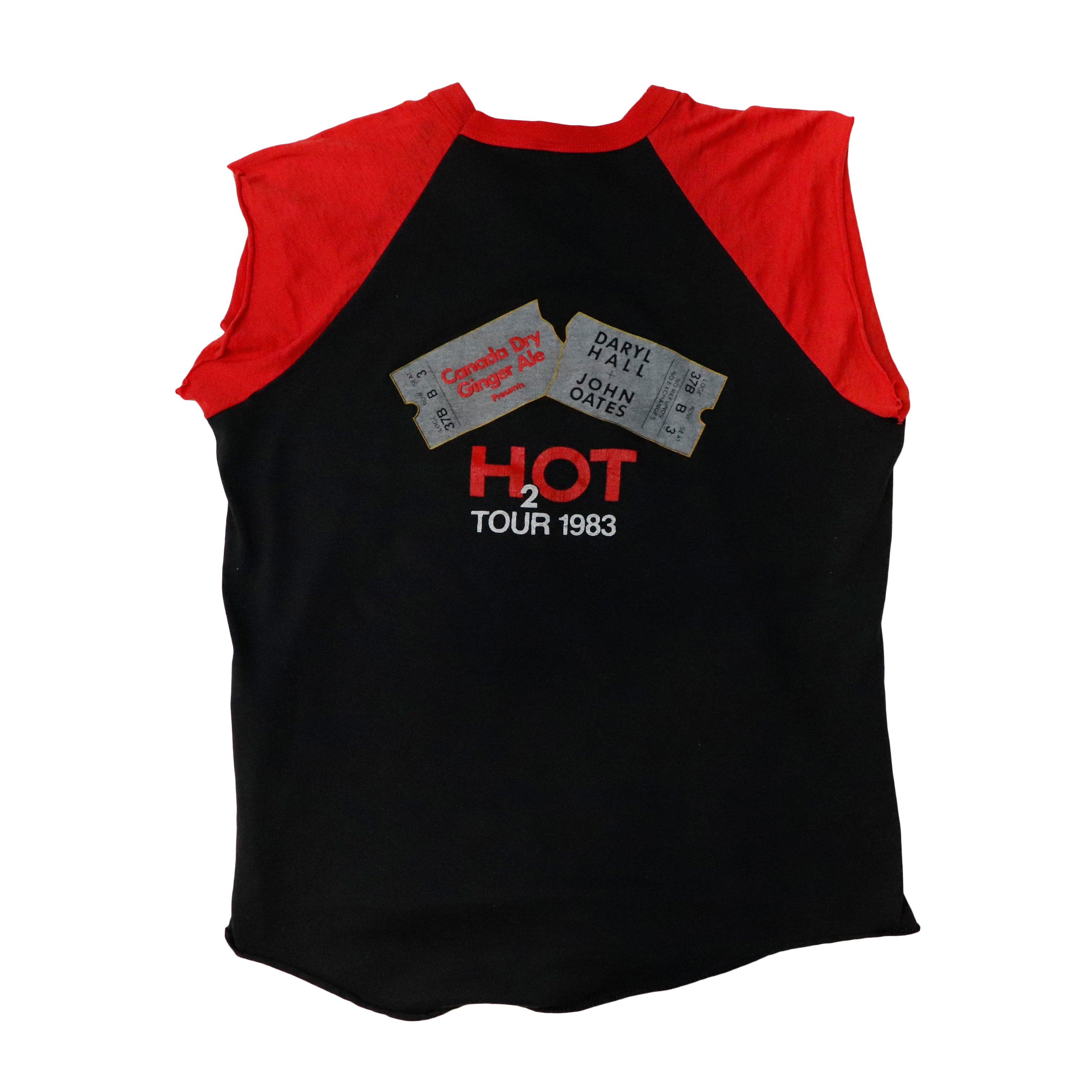 Vintage 1983 Hall & Oates H2O Raglan Sleeve Graphic T-Shirt Size L cut sleeves