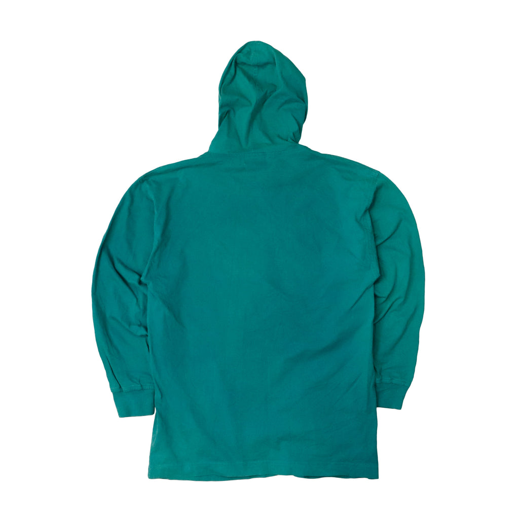 Vintage BOSS America Teal Hooded Pullover Sweatshirt Size M