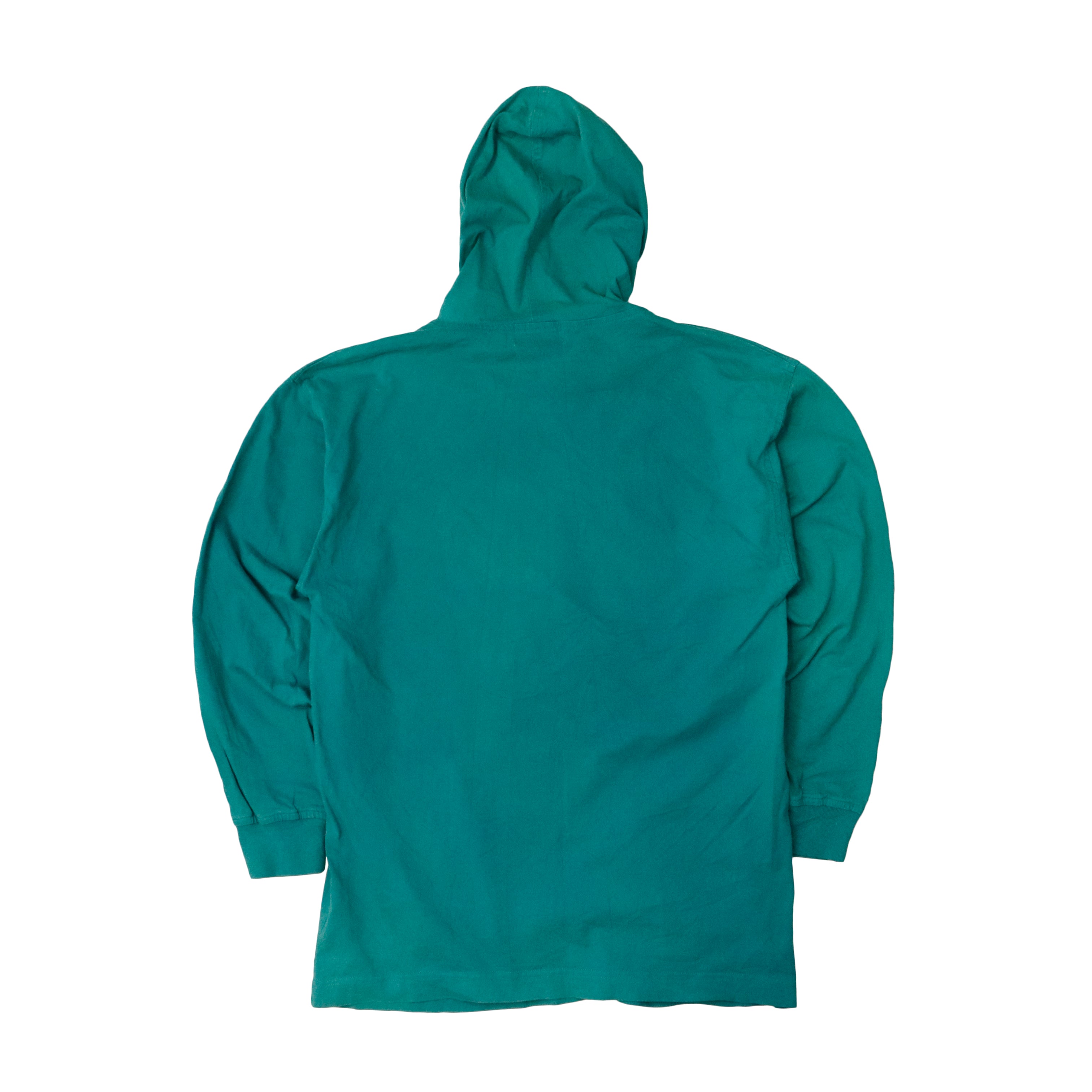 Vintage BOSS America Teal Hooded Pullover Sweatshirt Size M