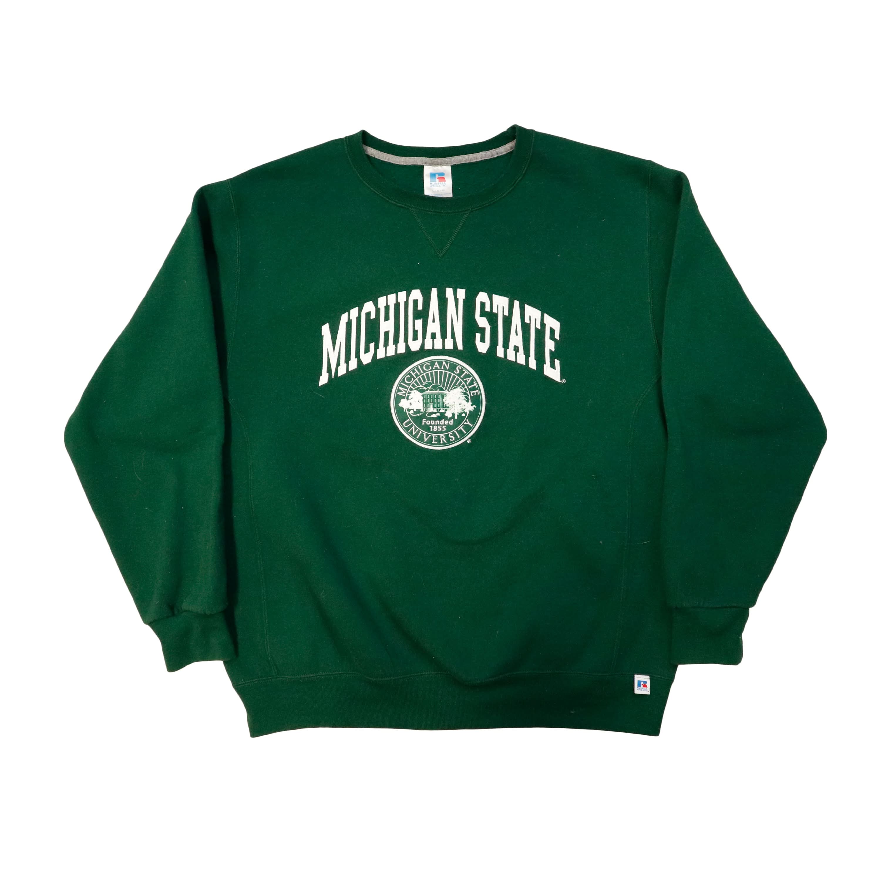 Vintage Russell Athletic Michigan State University Green Sweatshirt Size L