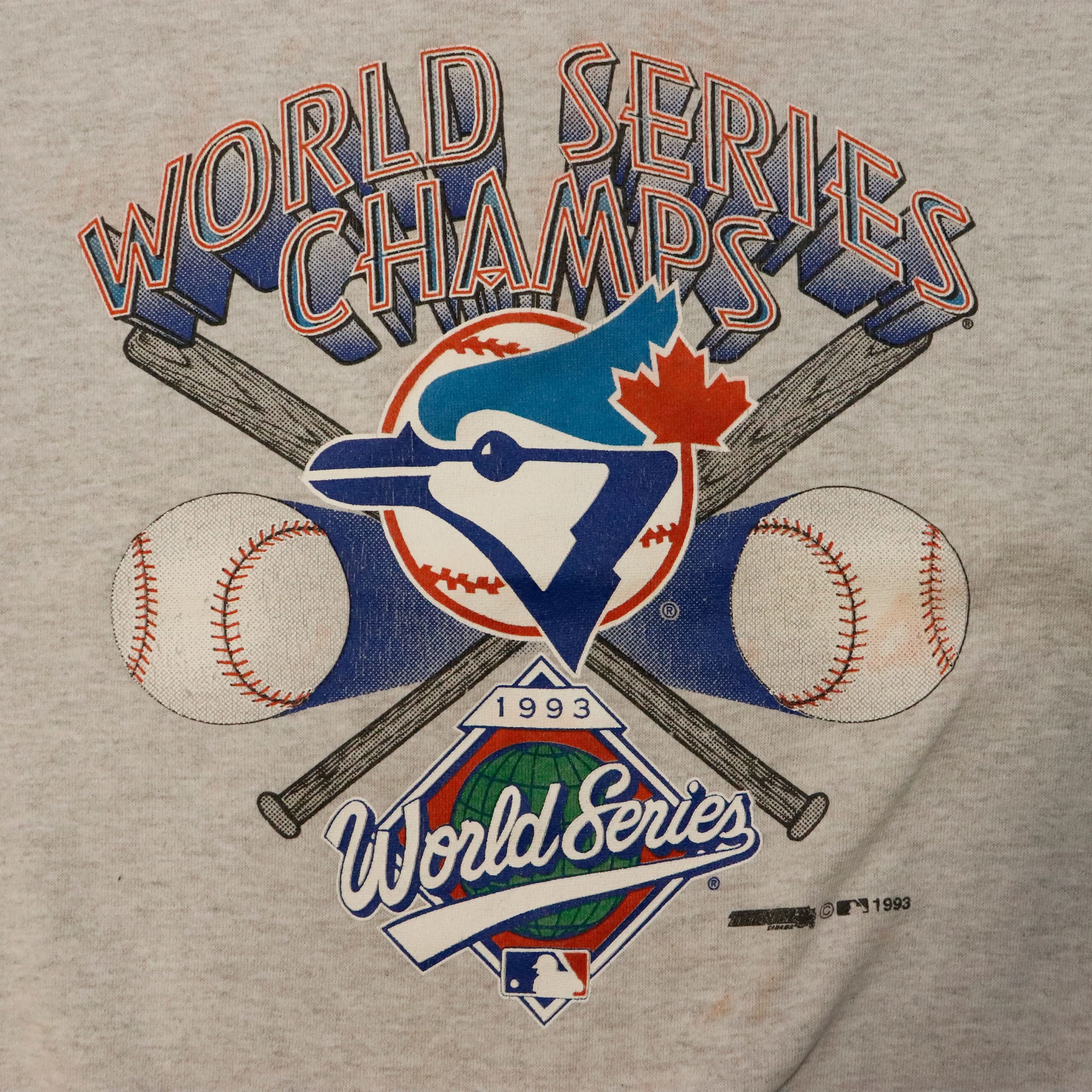 Vintage 1993 Tultex Toronto Blue Jays World Series Champs Sweatshirt Size XL