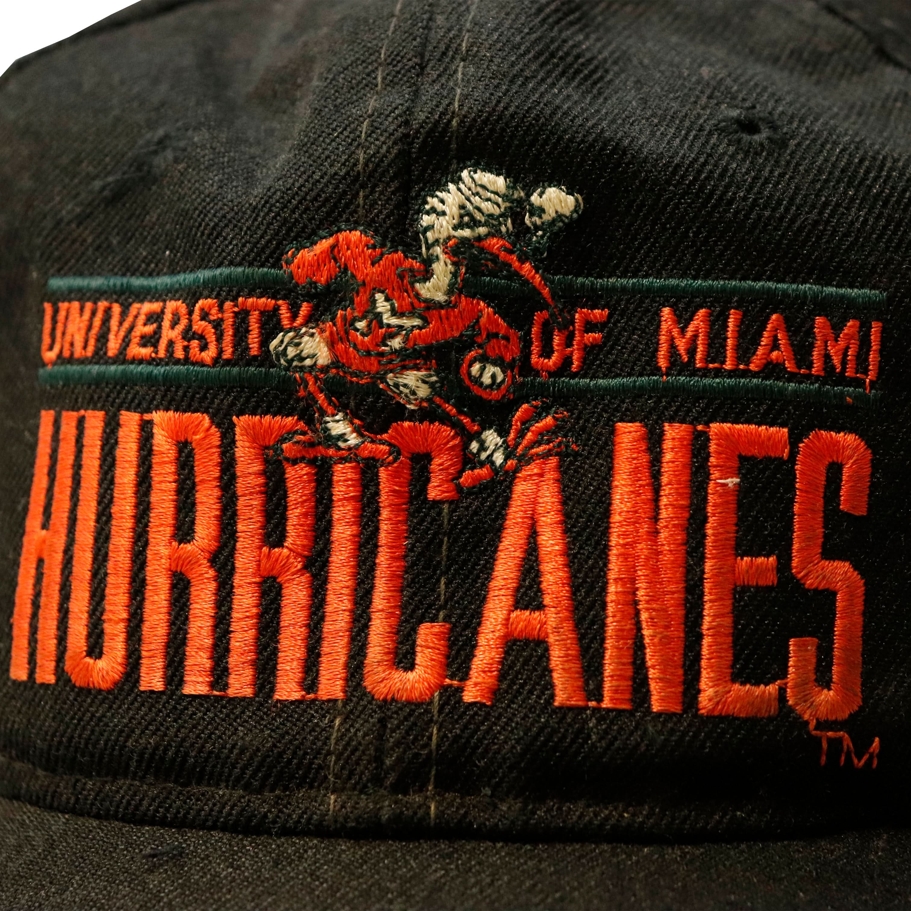 Vintage University of Miami Hurricanes Embroidered Baseball Cap Size One Size