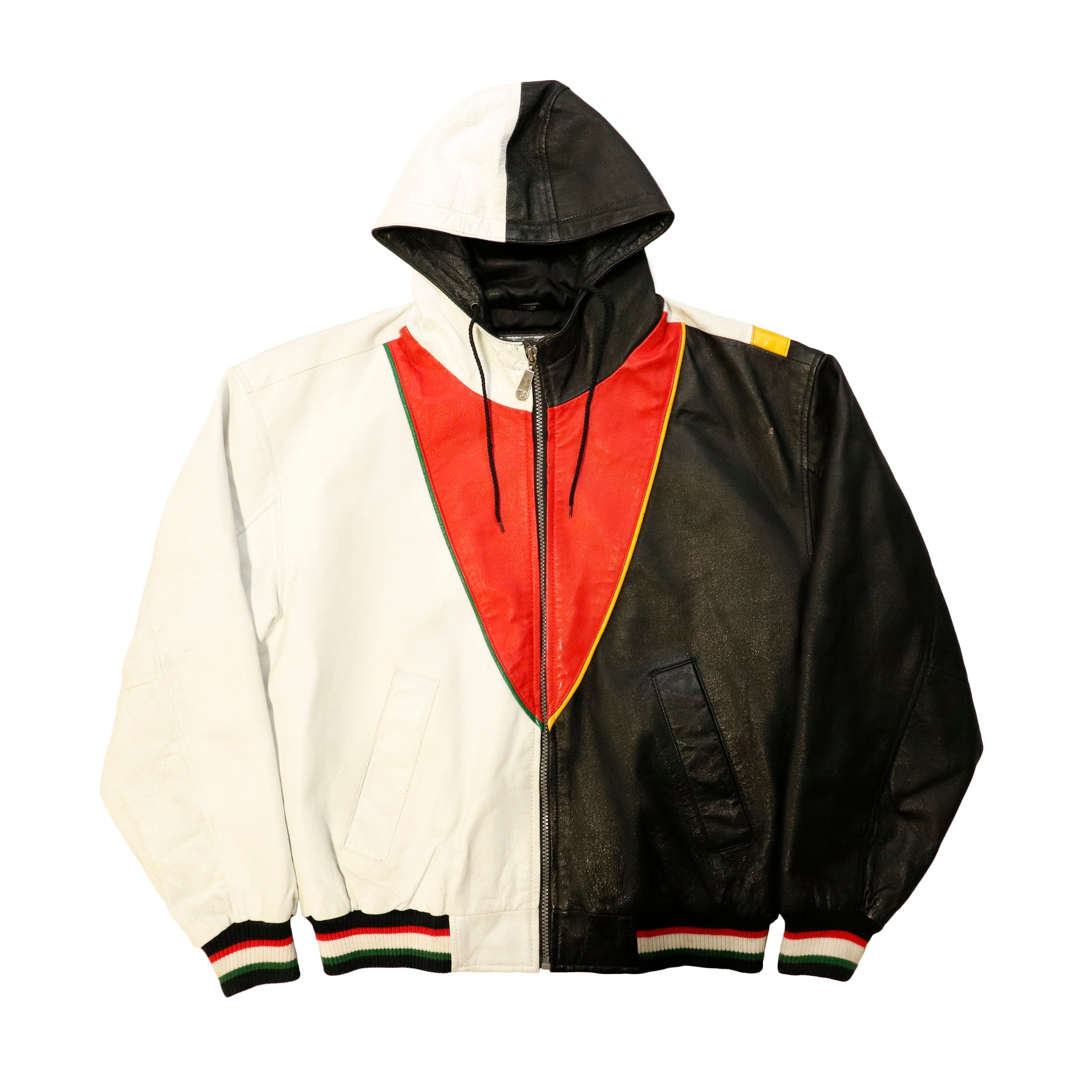 Vintage 1992 YO MTV Rap leather Hooded jacket Size XL RARE!