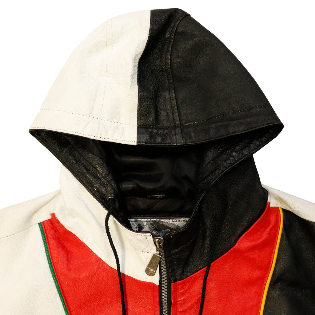 Vintage 1992 YO MTV Rap leather Hooded jacket Size XL RARE!