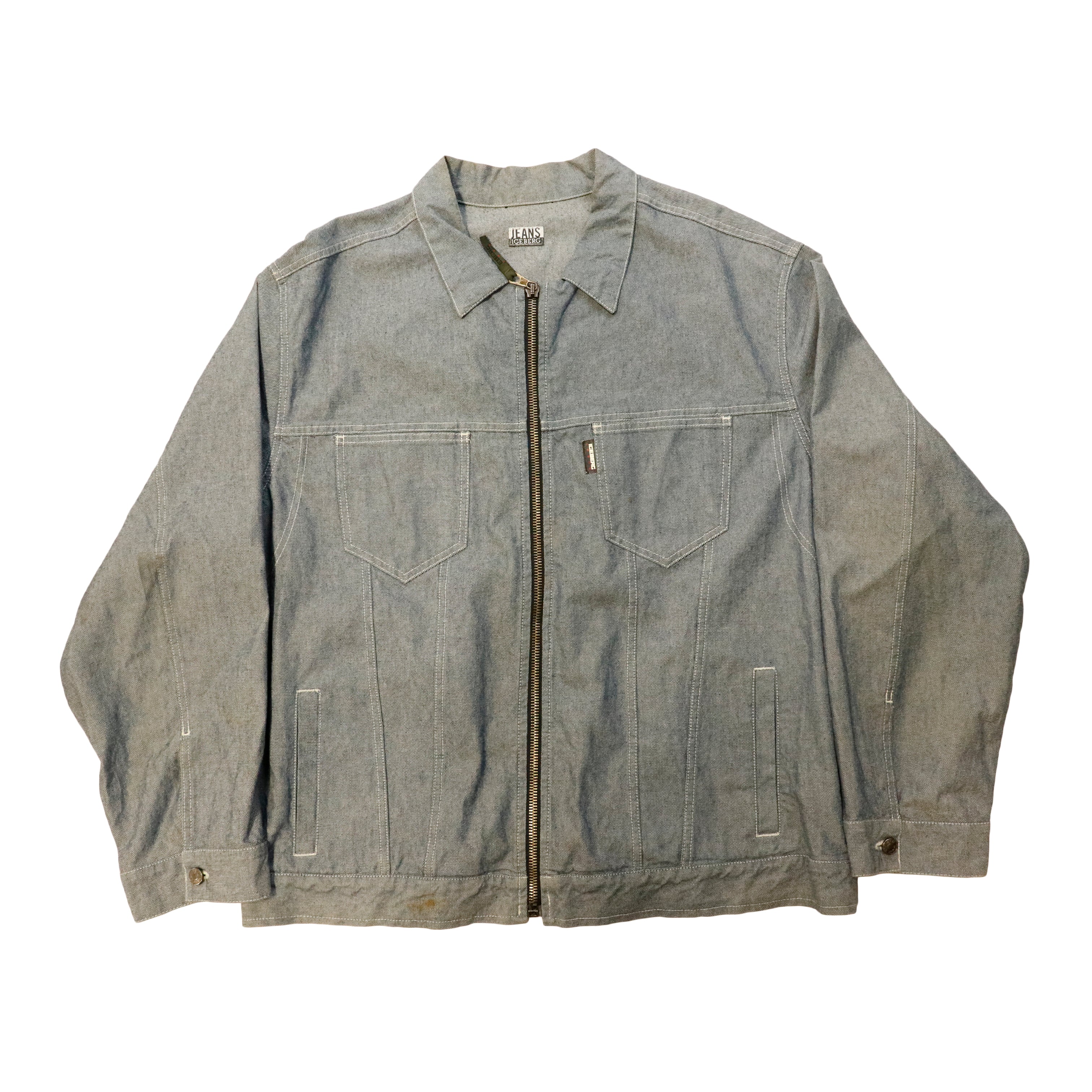Vintage Iceberg Jeans Embroidered Logo Denim Jacket
