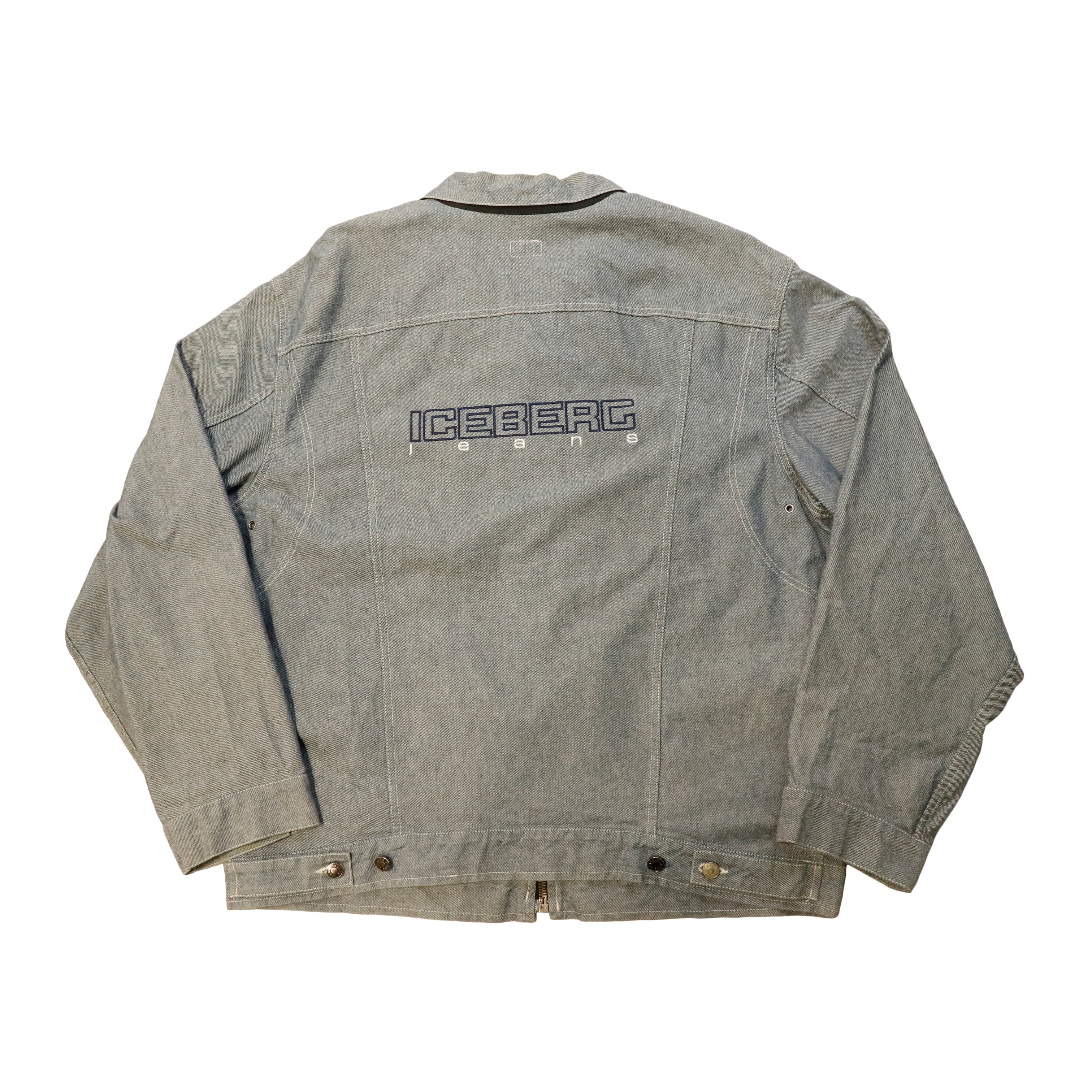 Vintage Iceberg Jeans Embroidered Logo Denim Jacket