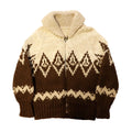 Vintage Cowichan Hand Knit Shawl Collar Zip-Up Sweater Size N/A