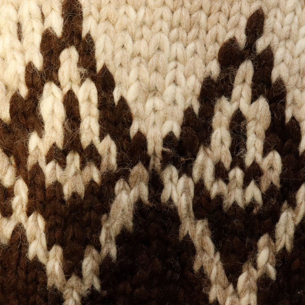 Vintage Cowichan Hand Knit Shawl Collar Zip-Up Sweater Size N/A