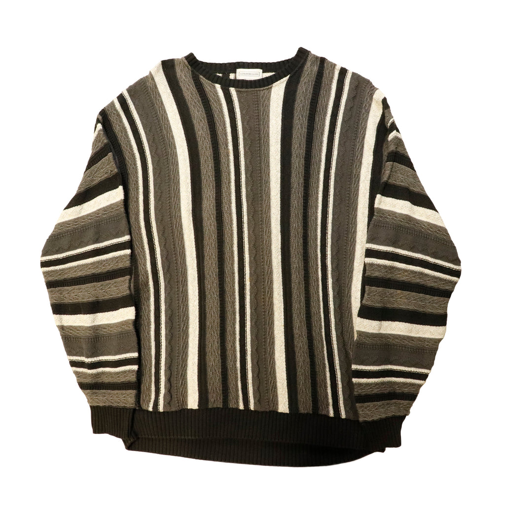 Vintage Alexander Lloyd striped textured 3D knit sweater Size XXXL