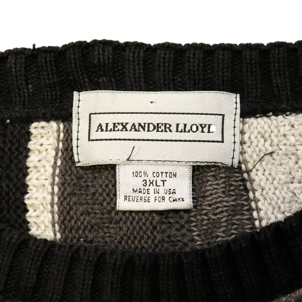 Vintage Alexander Lloyd striped textured 3D knit sweater Size XXXL