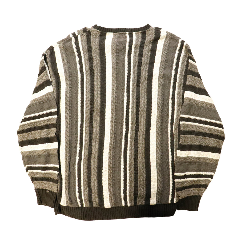Vintage Alexander Lloyd striped textured 3D knit sweater Size XXXL