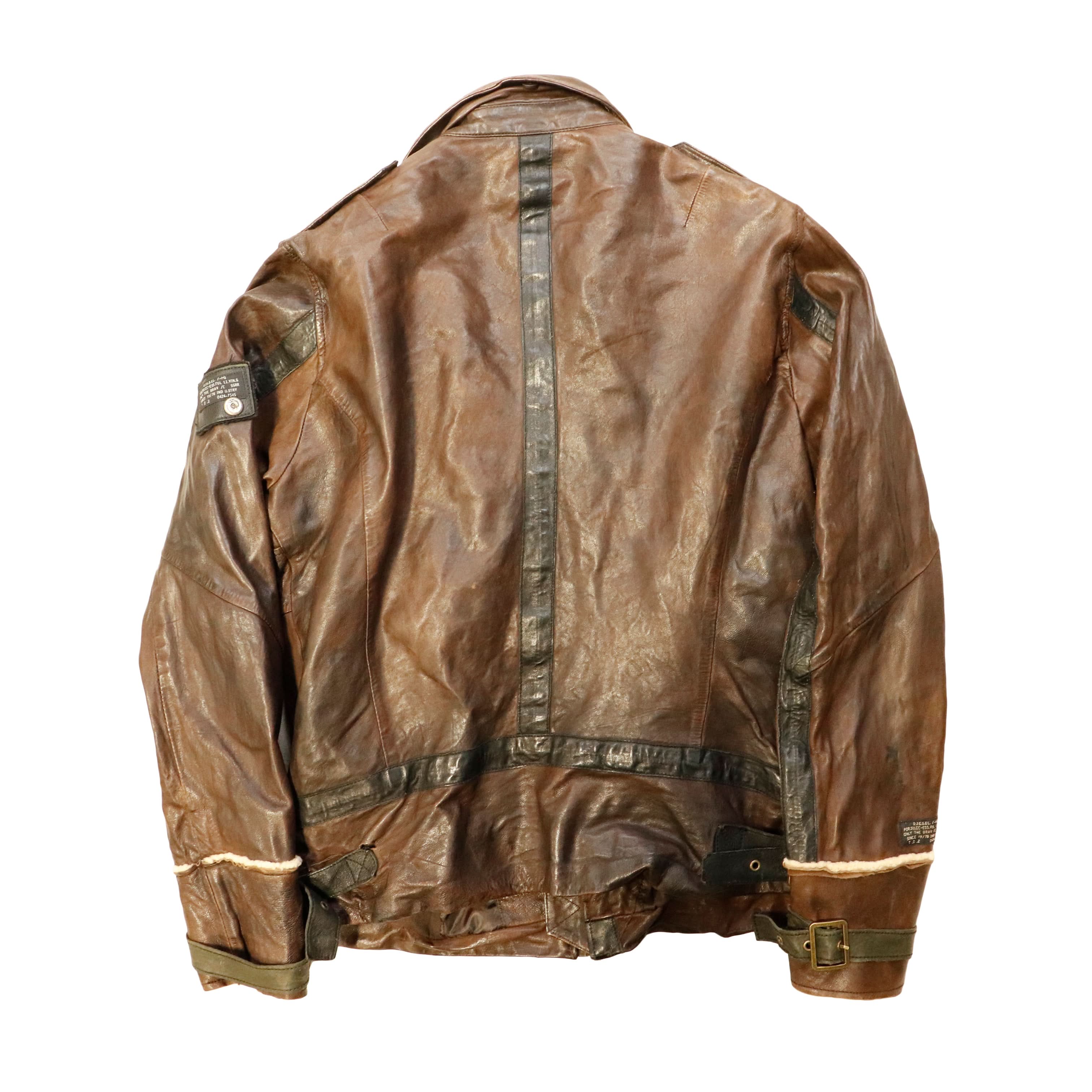 Vintage Diesel distressed leather jacket 90s designer rare