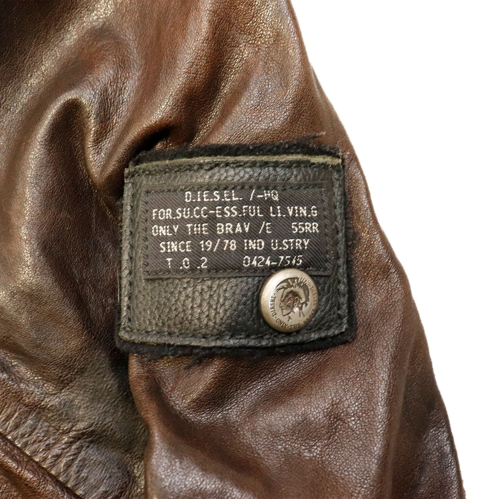 Vintage Diesel distressed leather jacket 90s designer rare