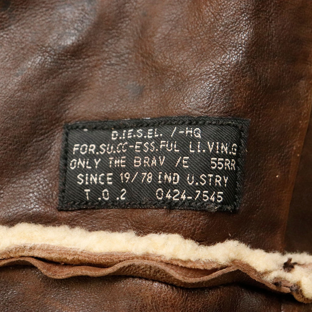 Vintage Diesel distressed leather jacket 90s designer rare