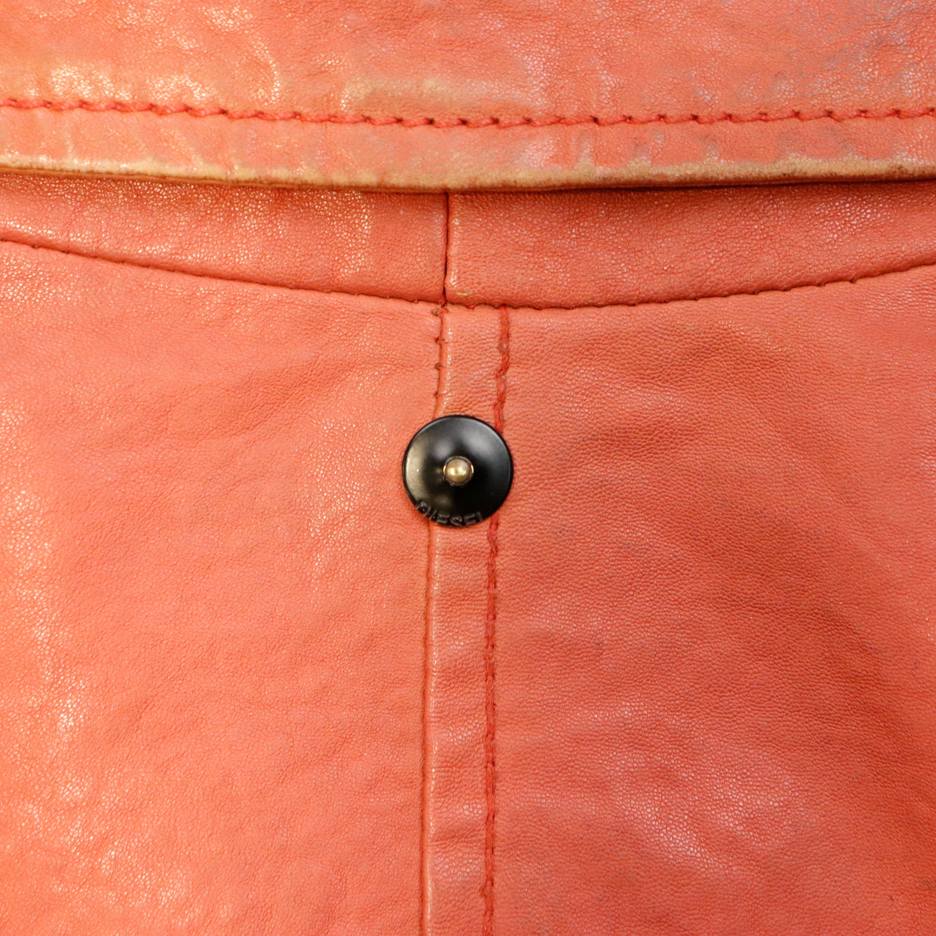 Vintage Diesel lace-up leather moto jacket