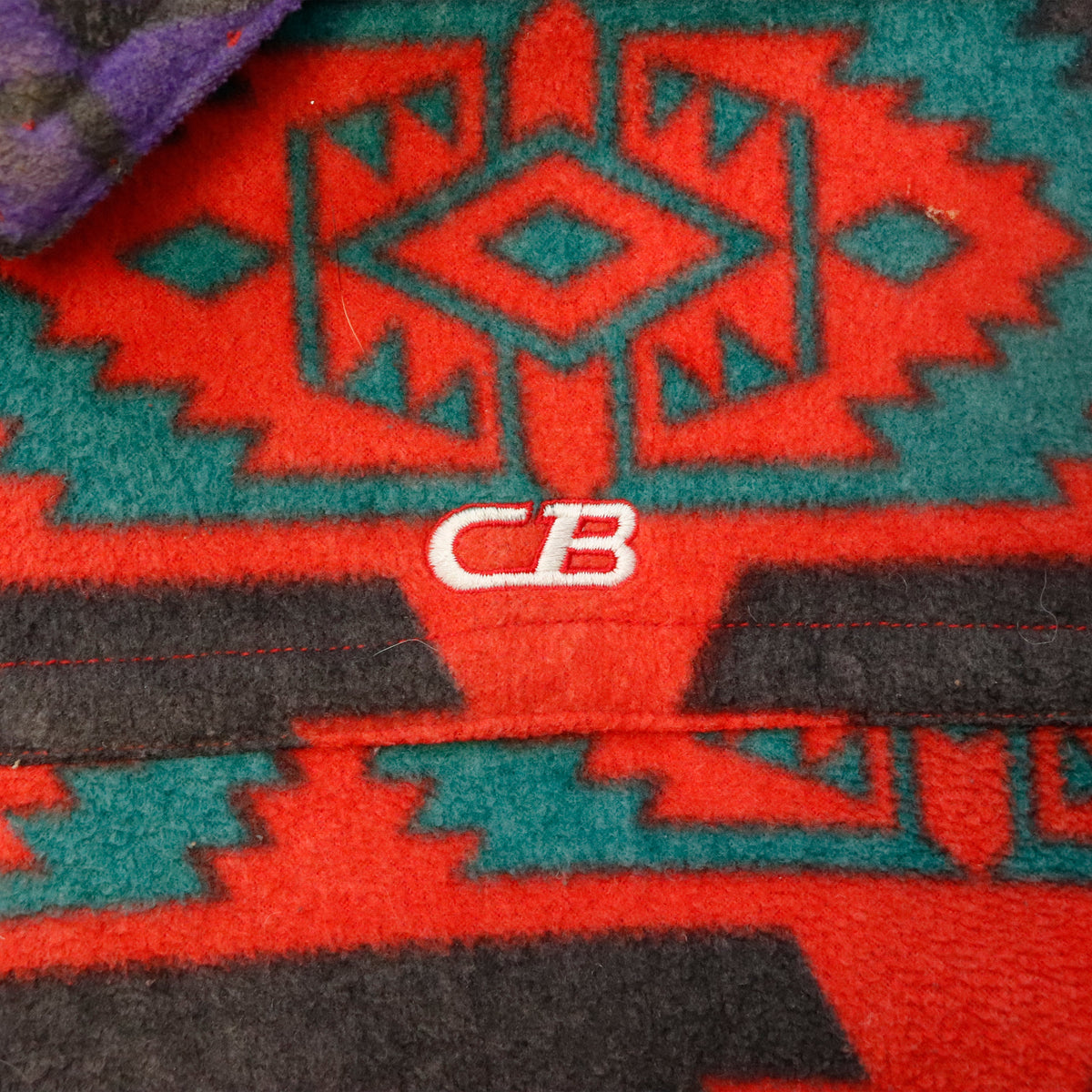 Vintage Sports CB Southwestern Pattern Fleece Jacket Size L