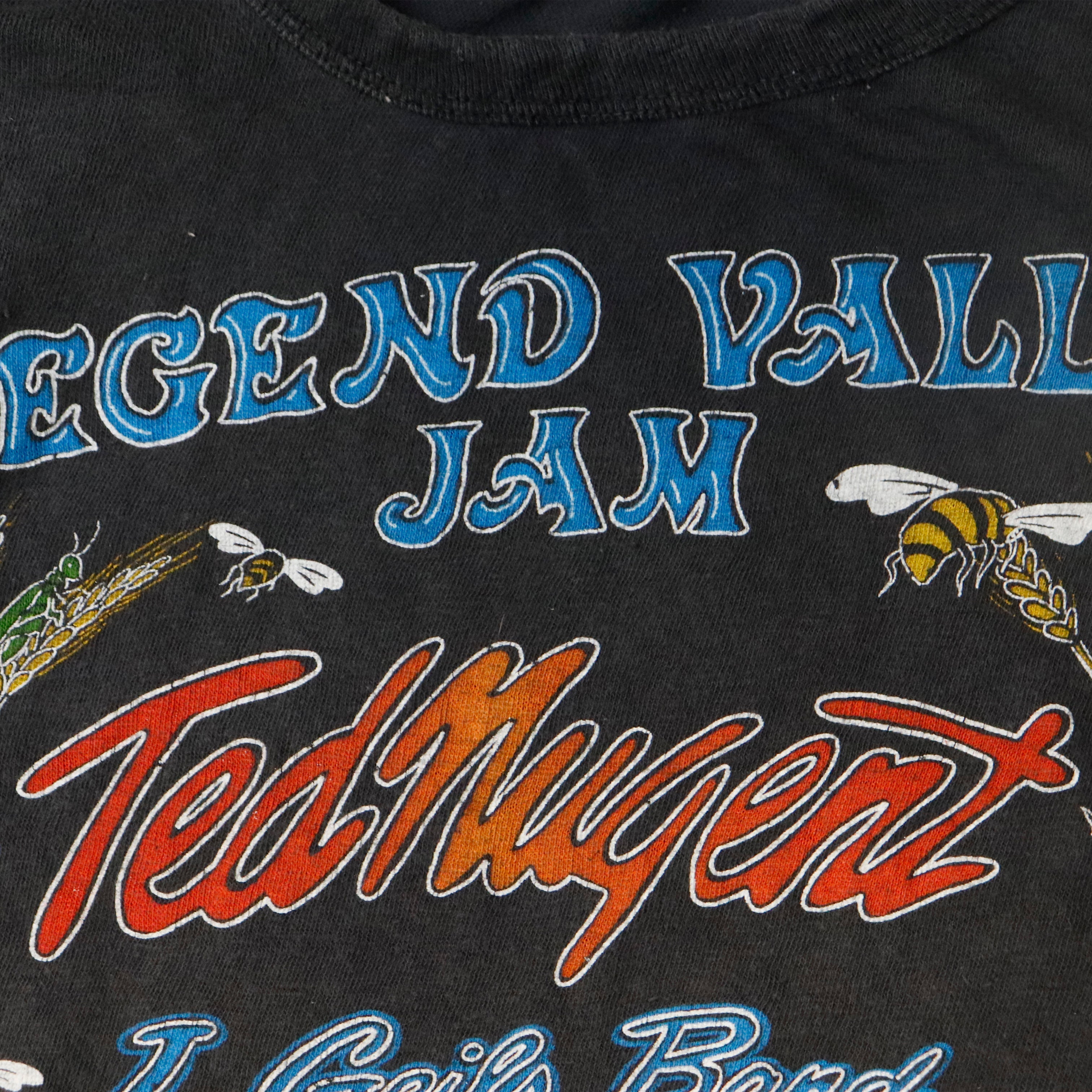 Vintage 80s Ted Nugent Legend Valley Jam Graphic T-Shirt Size M