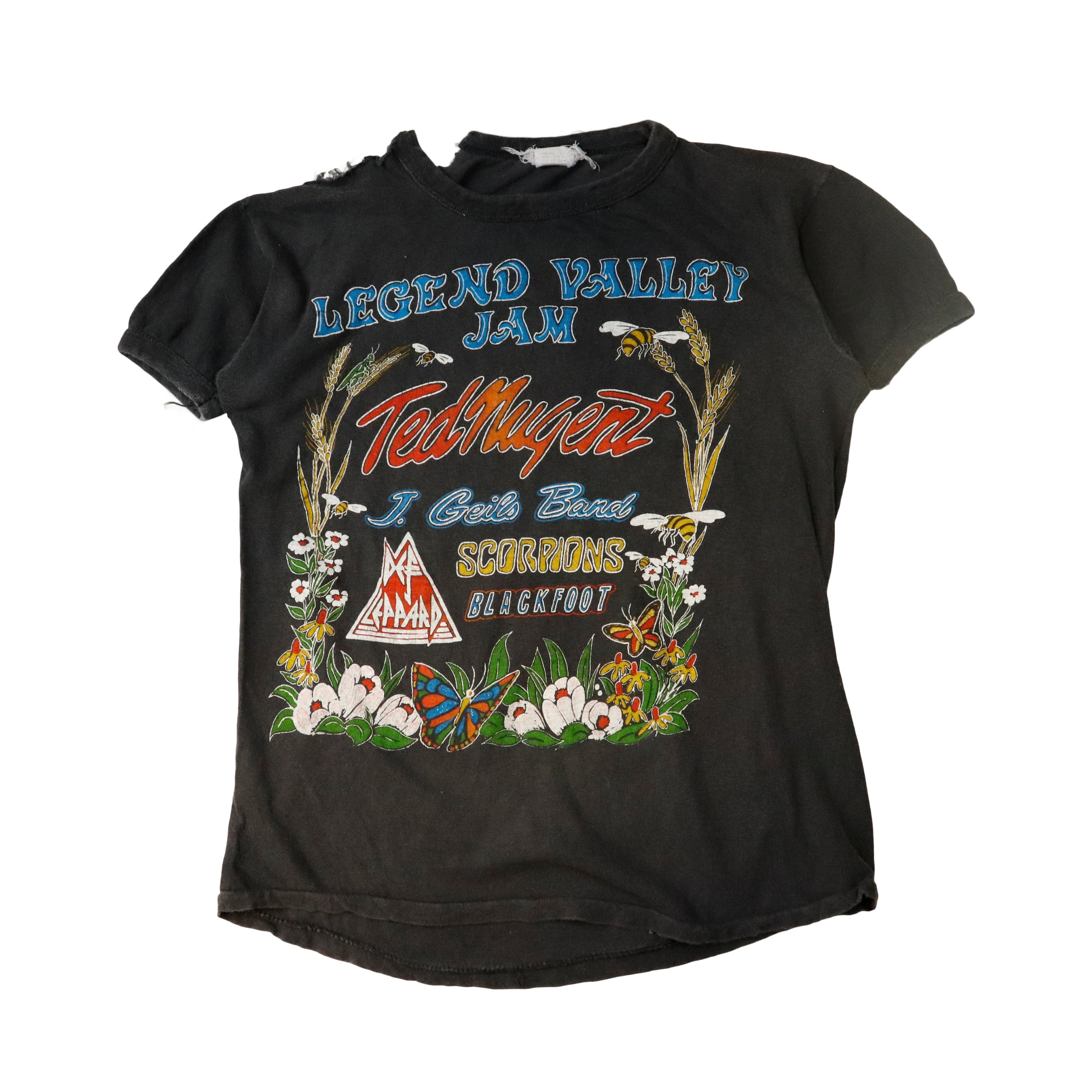 Vintage 80s Ted Nugent Legend Valley Jam Graphic T-Shirt Size M