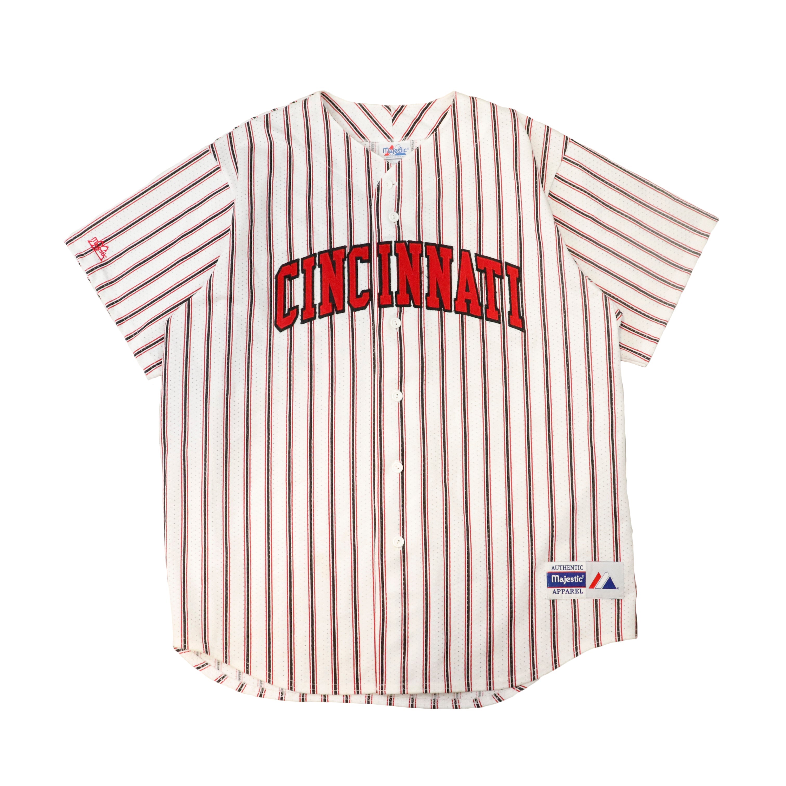 Vintage Majestic Cincinnati Pinstripe Baseball Jersey Size L