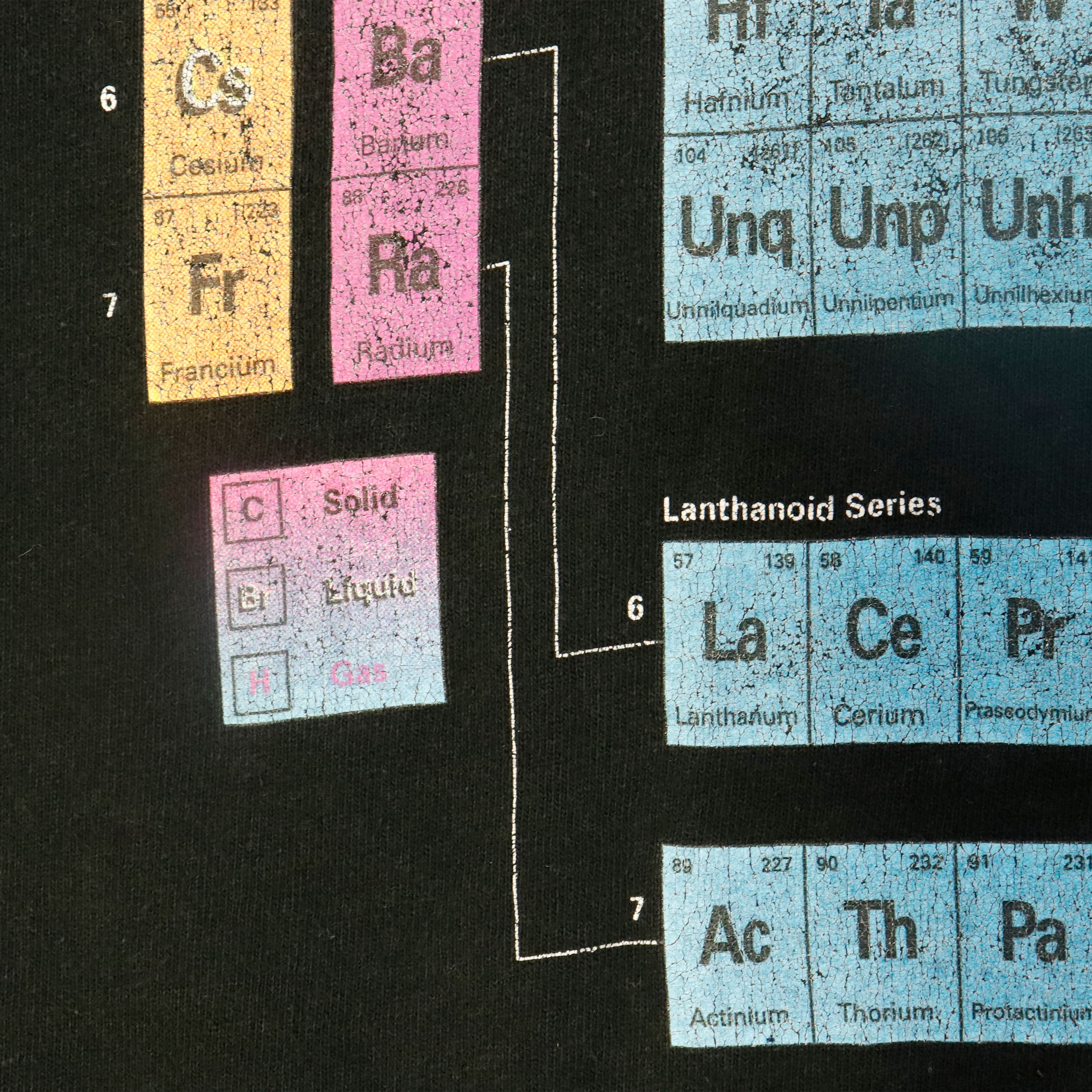Vintage 1995 Fruit of the Loom Periodic Table Graphic T-Shirt Size XL