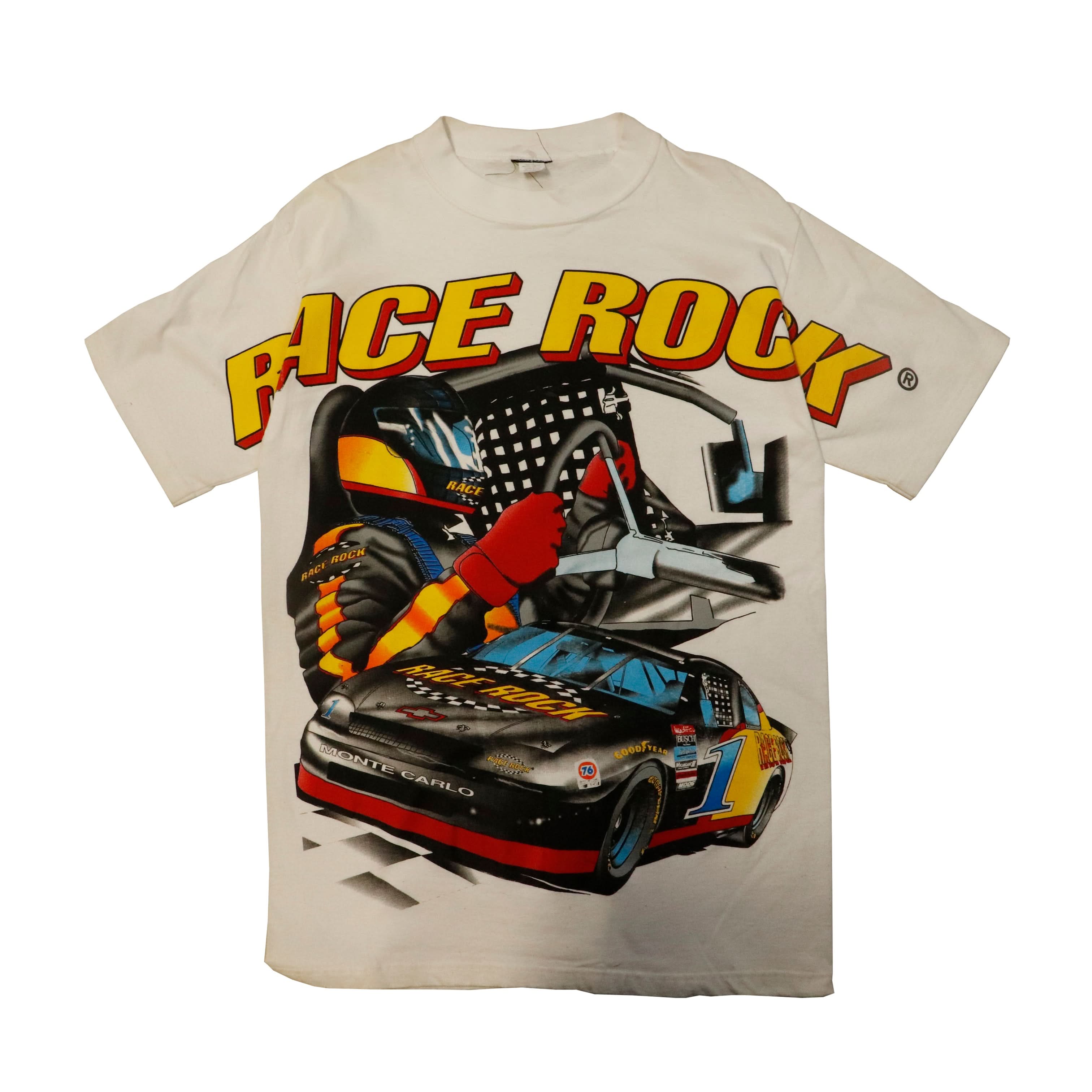 Vintage Nascar Race Rock racing graphic t-shirt AOP BIG PRINT large