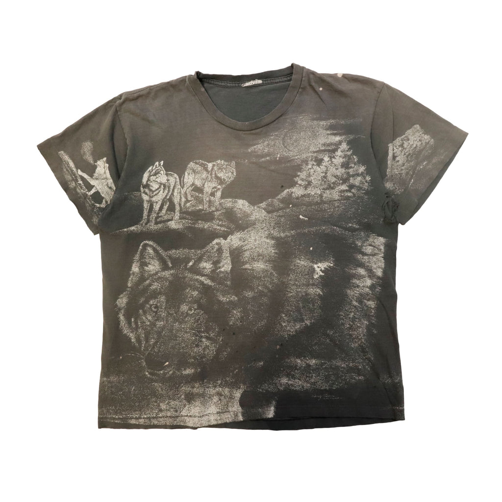 Vintage Faded Wolf Graphic T-Shirt 90s