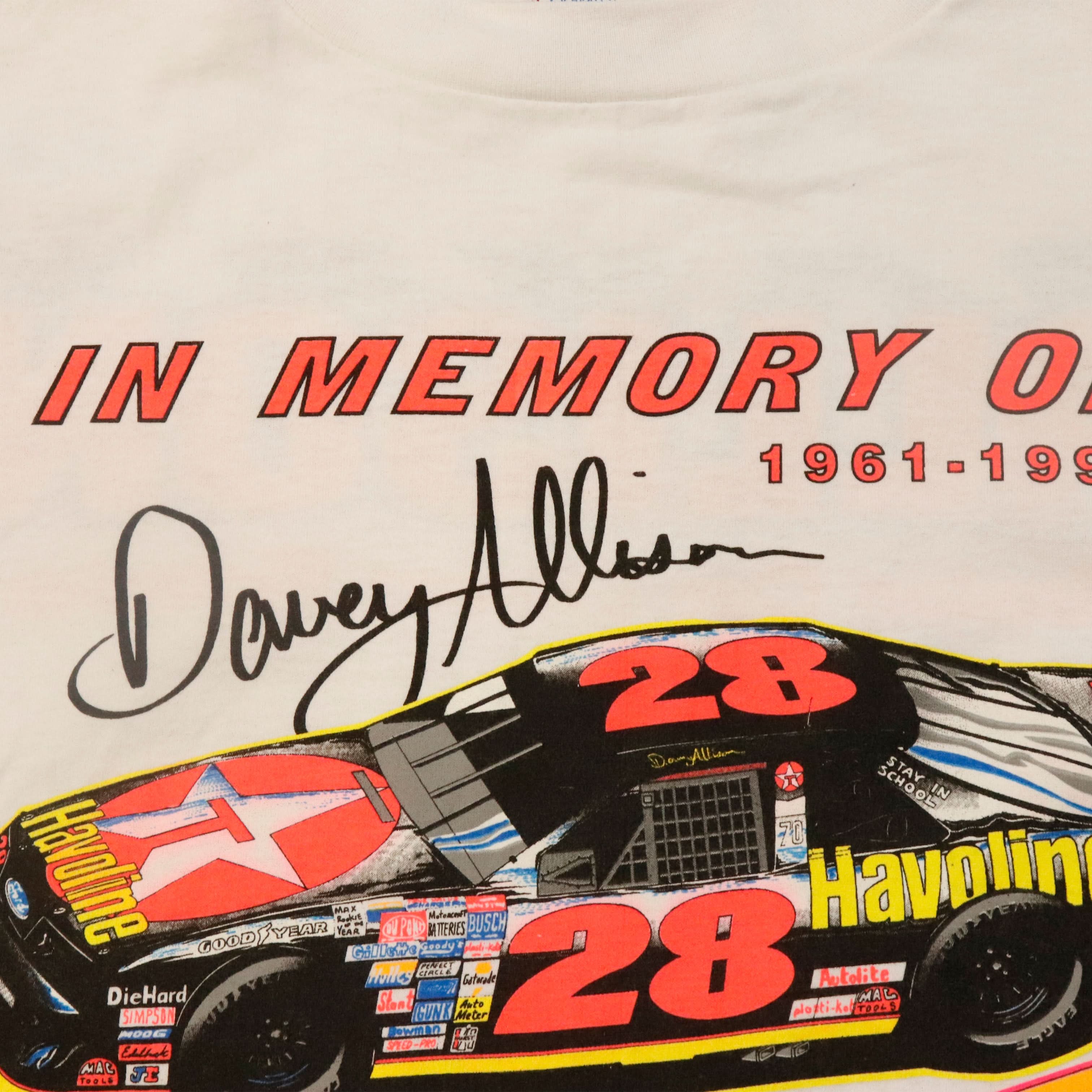 Vintage Nascar 1993 Davey Allison Texaco Havoline Racing T-Shirt Size L