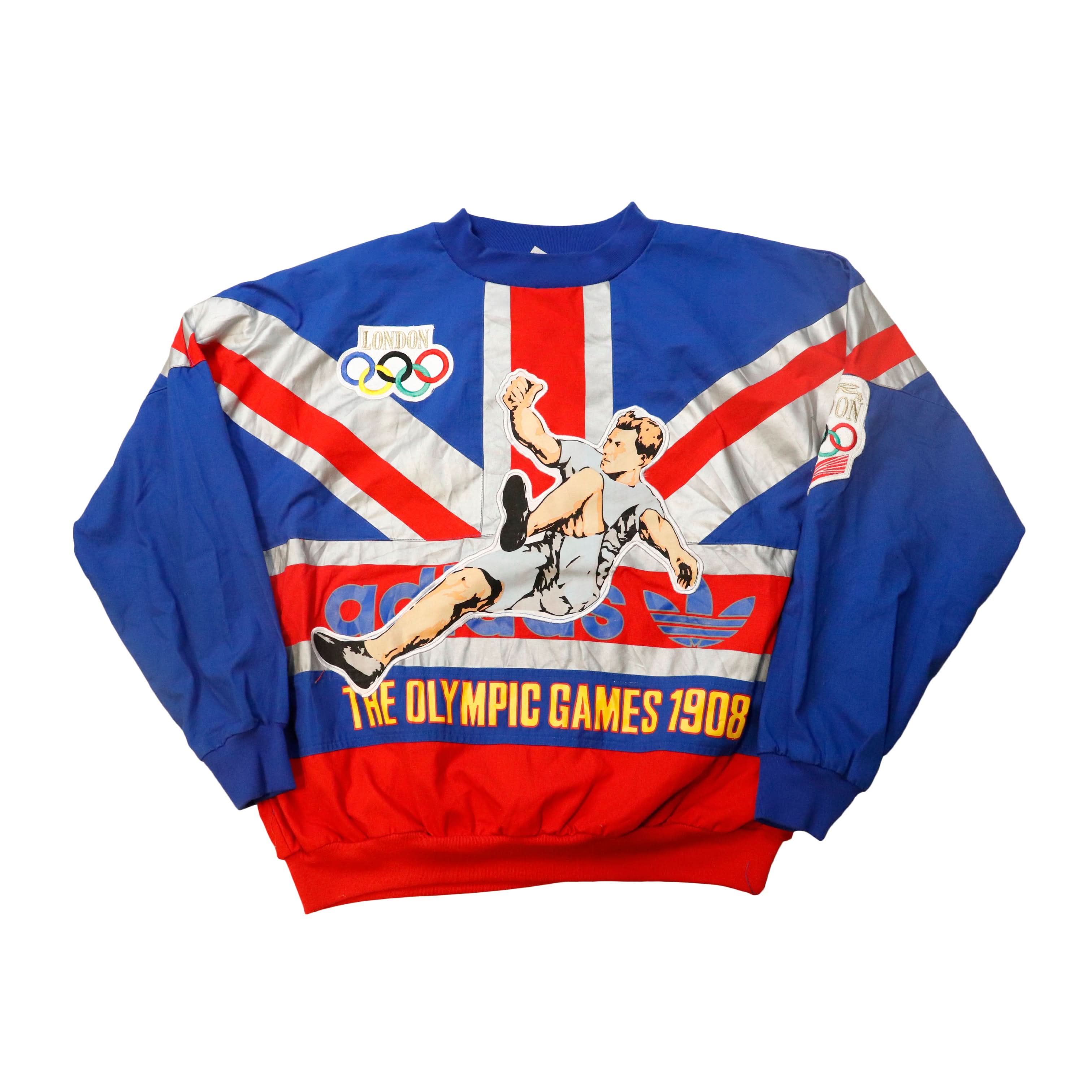 Vintage 80s Adidas London Olympic Games Crewneck Sweatshirt Size M