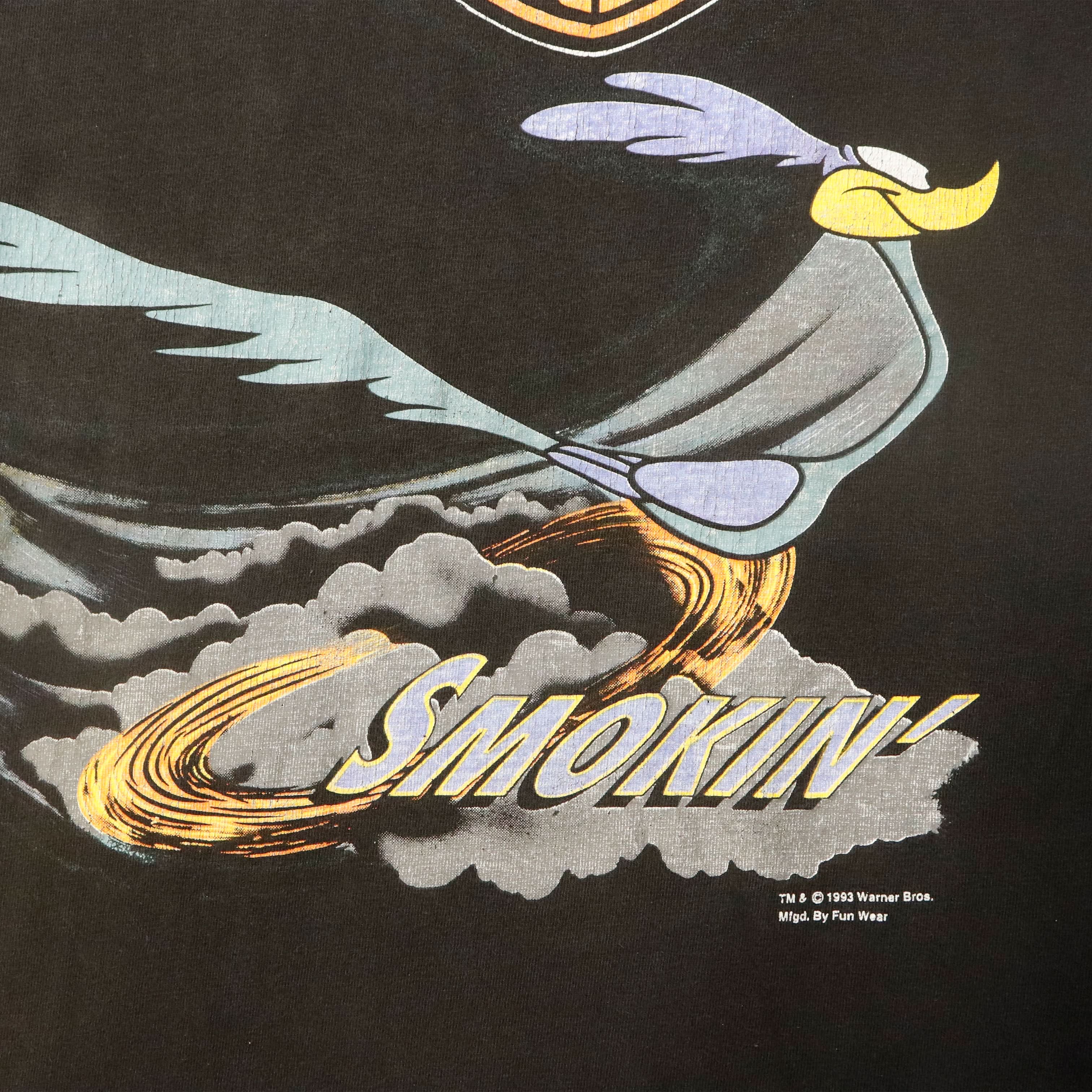 Vintage 1993 Harley Davidson Road Runner Looney Tunes Smokin Graphic T-Shirt Size L Motorcycle