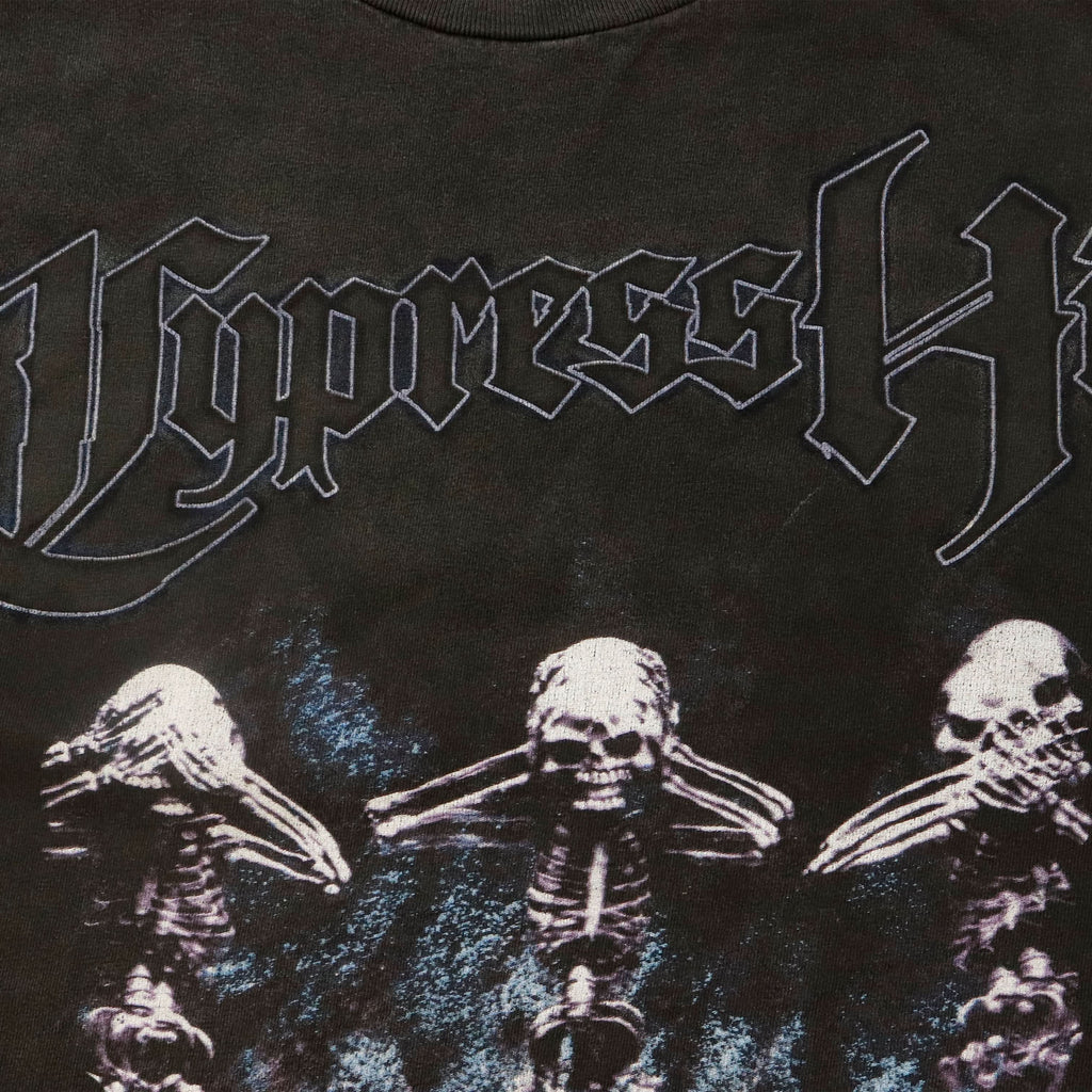 Vintage 1998 Cypress Hill Skeleton Rap Graphic T-Shirt