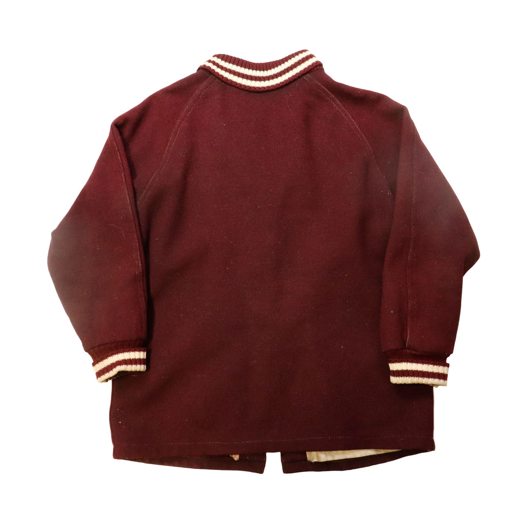 Vintage Car Club Coat 40s Lasley Knitting Co. Striped Rib Collar Varsity Jacket Size M
