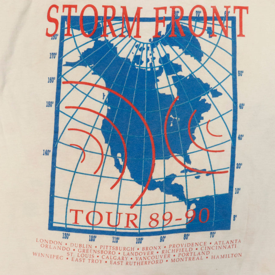 Billy Joel 1989-90年ツアーTシャツ地図デザイン Vintage Billy Joel 1989-1990 Hanes Storm Front Tour T-Shirt Size